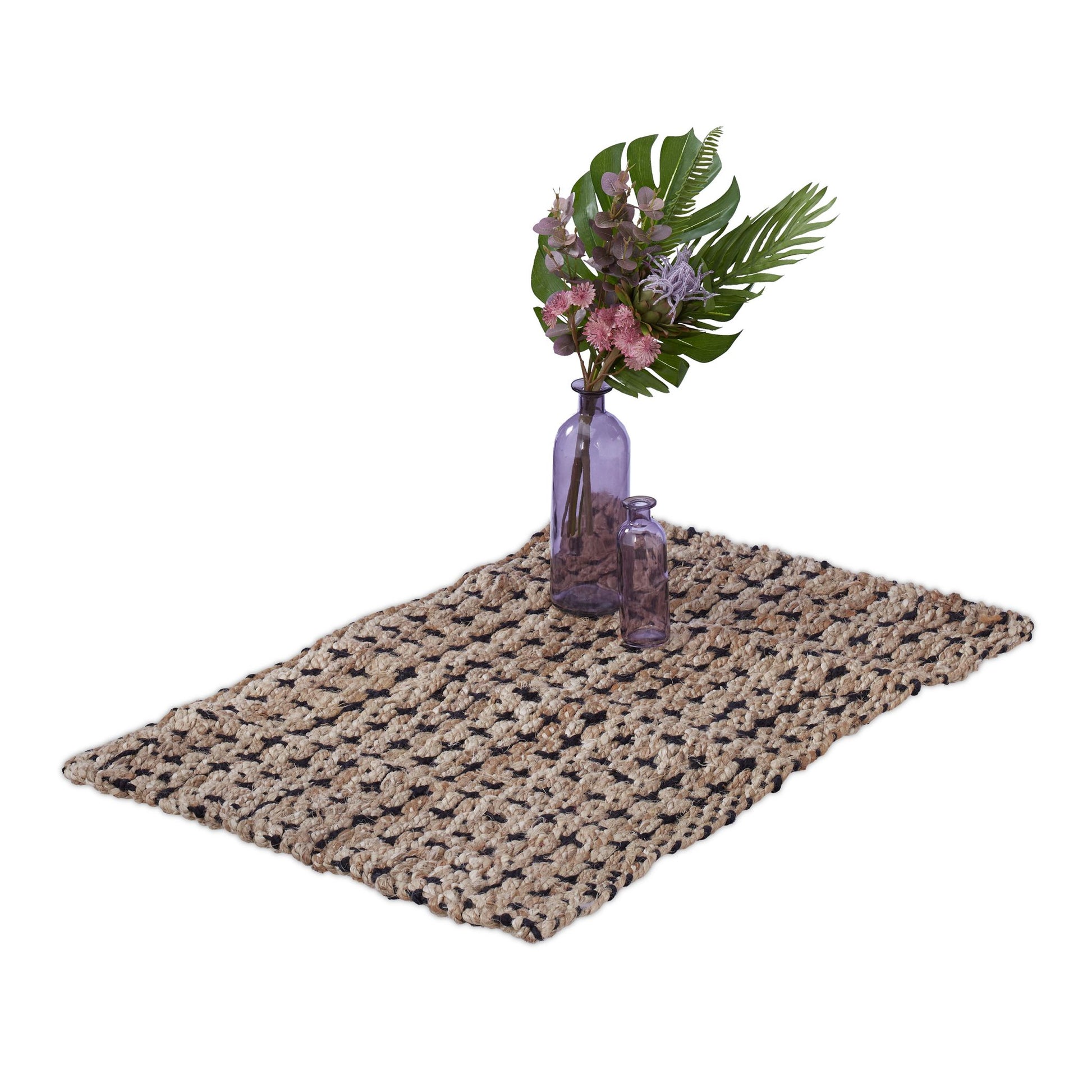 Jute Teppich 60x90cm Beige-Schwarz von guteszeug.ch