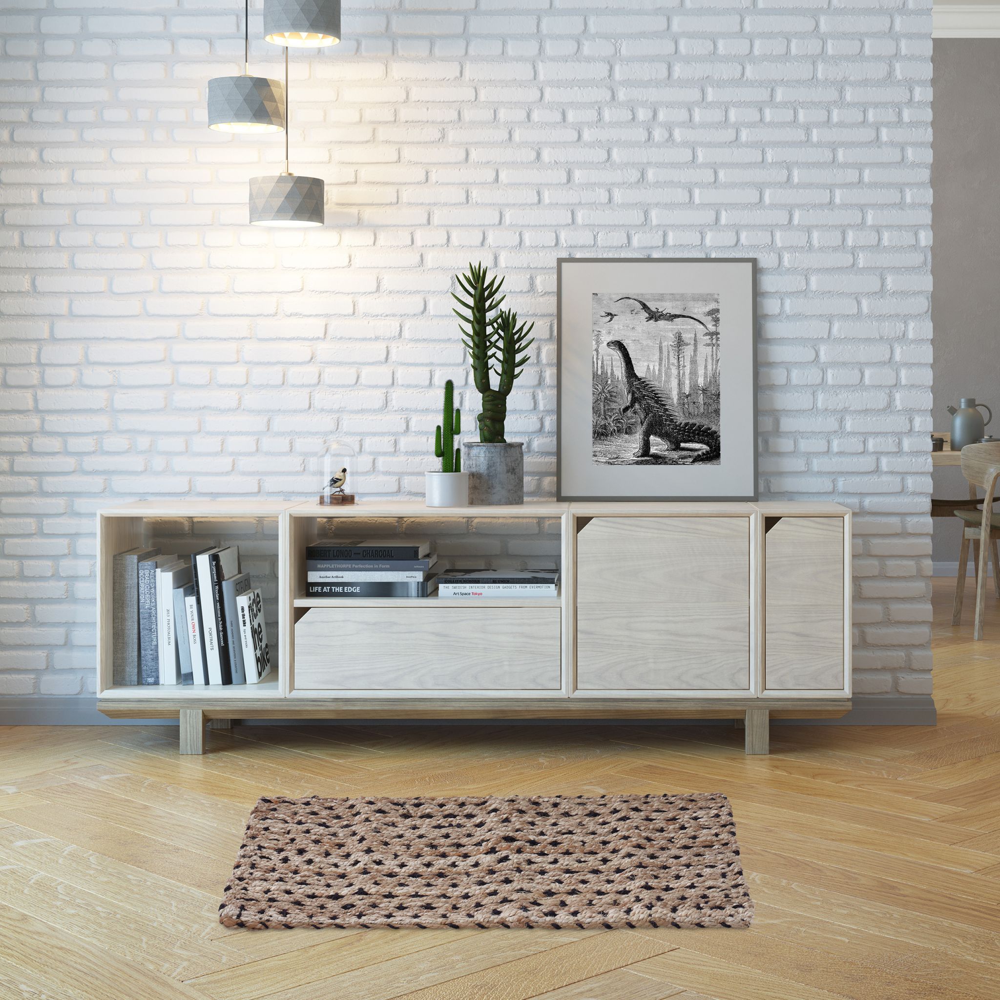 Jute Teppich 60x90cm Beige-Schwarz von guteszeug.ch