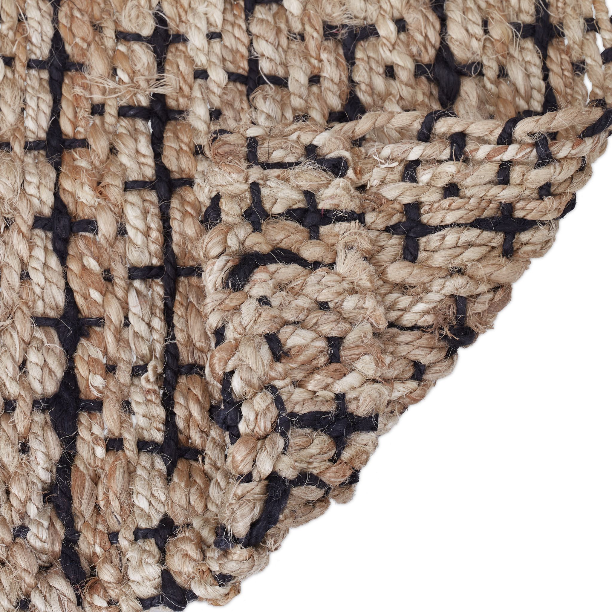 Jute Teppich 60x90cm Beige-Schwarz von guteszeug.ch