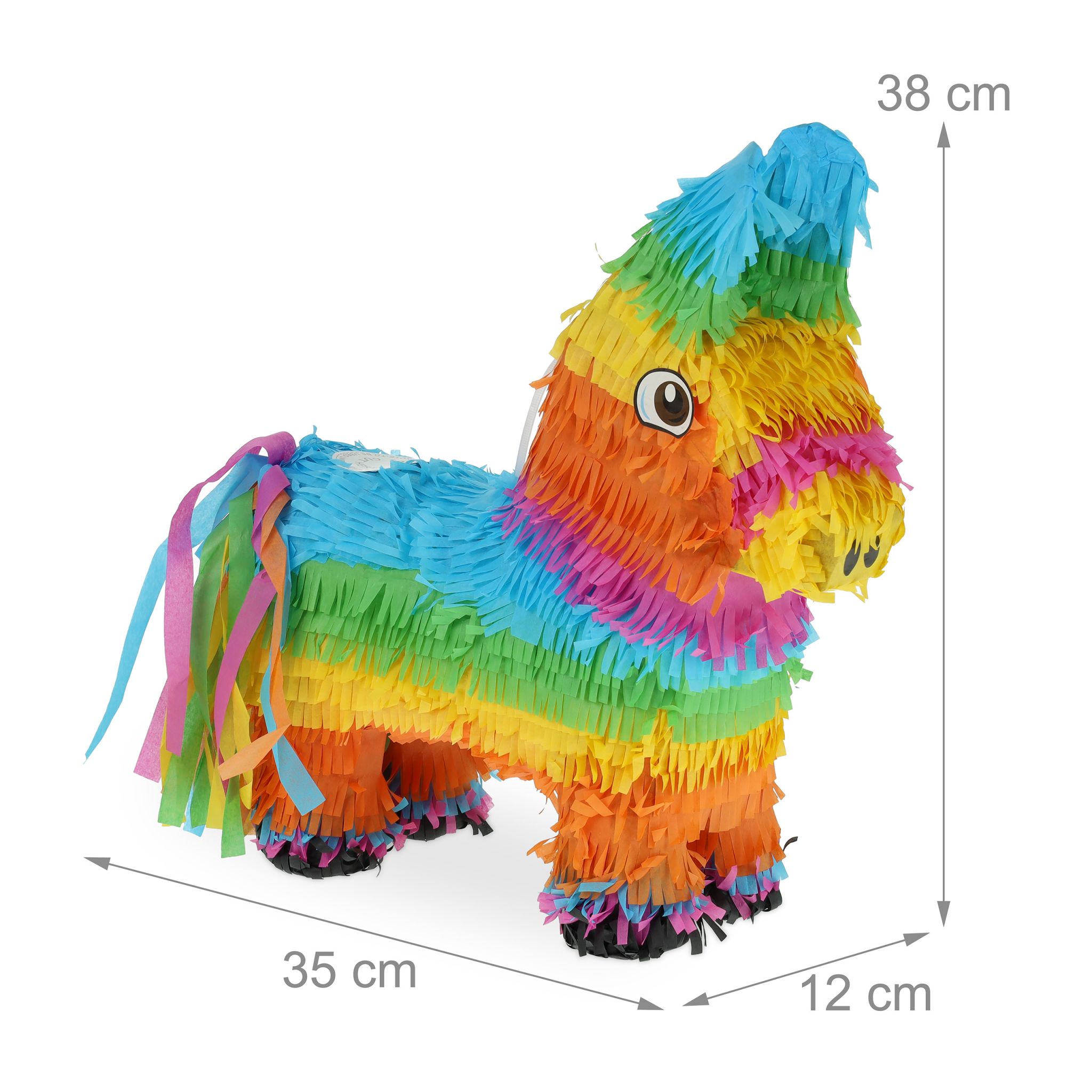 Pinata Esel Blau-Gelb-Orange von Relaxdays