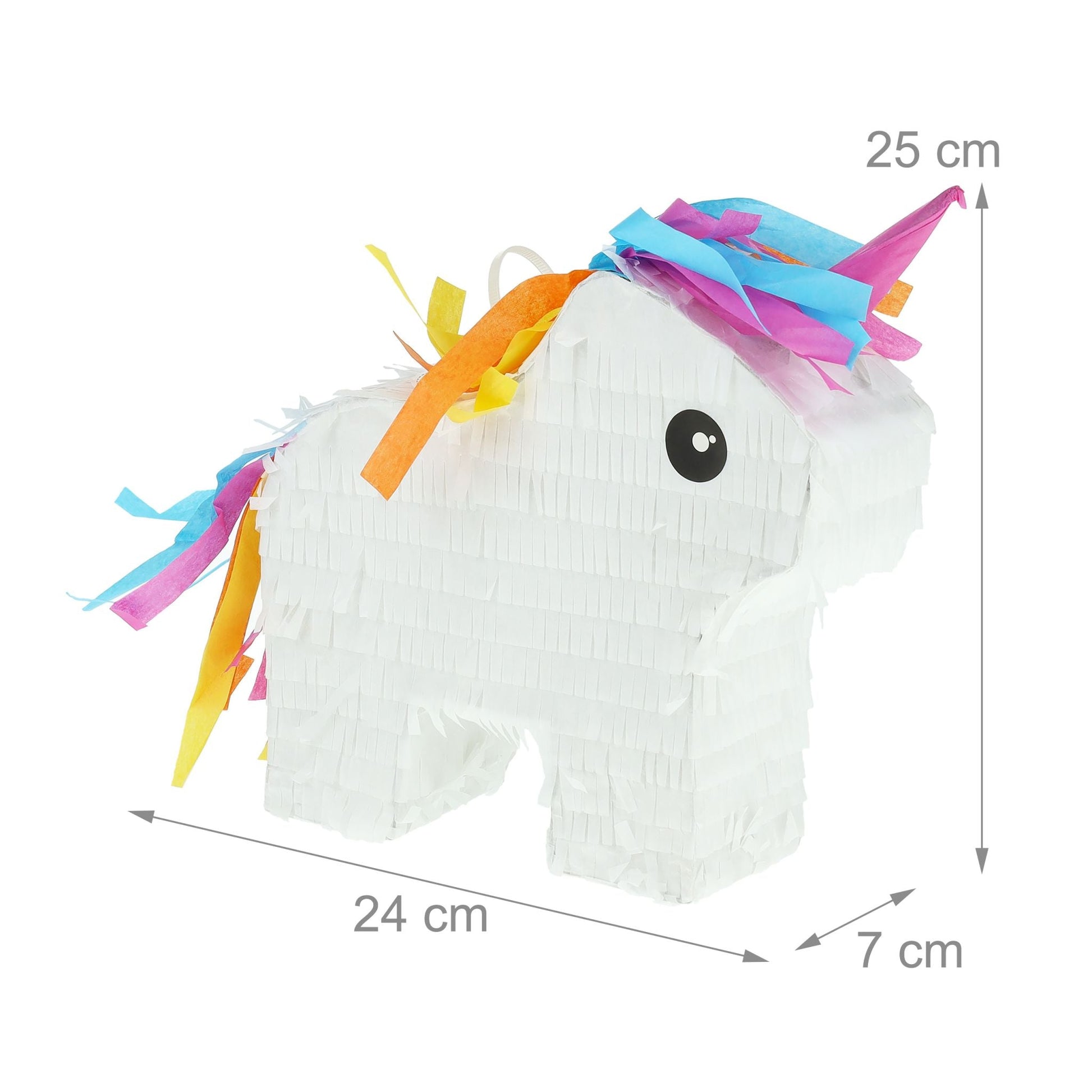 Mini-Pinata Einhorn Weiss-Blau-Pink von Relaxdays