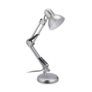 Retro Schreibtischlampe silber Schwarz-Silber von Relaxdays