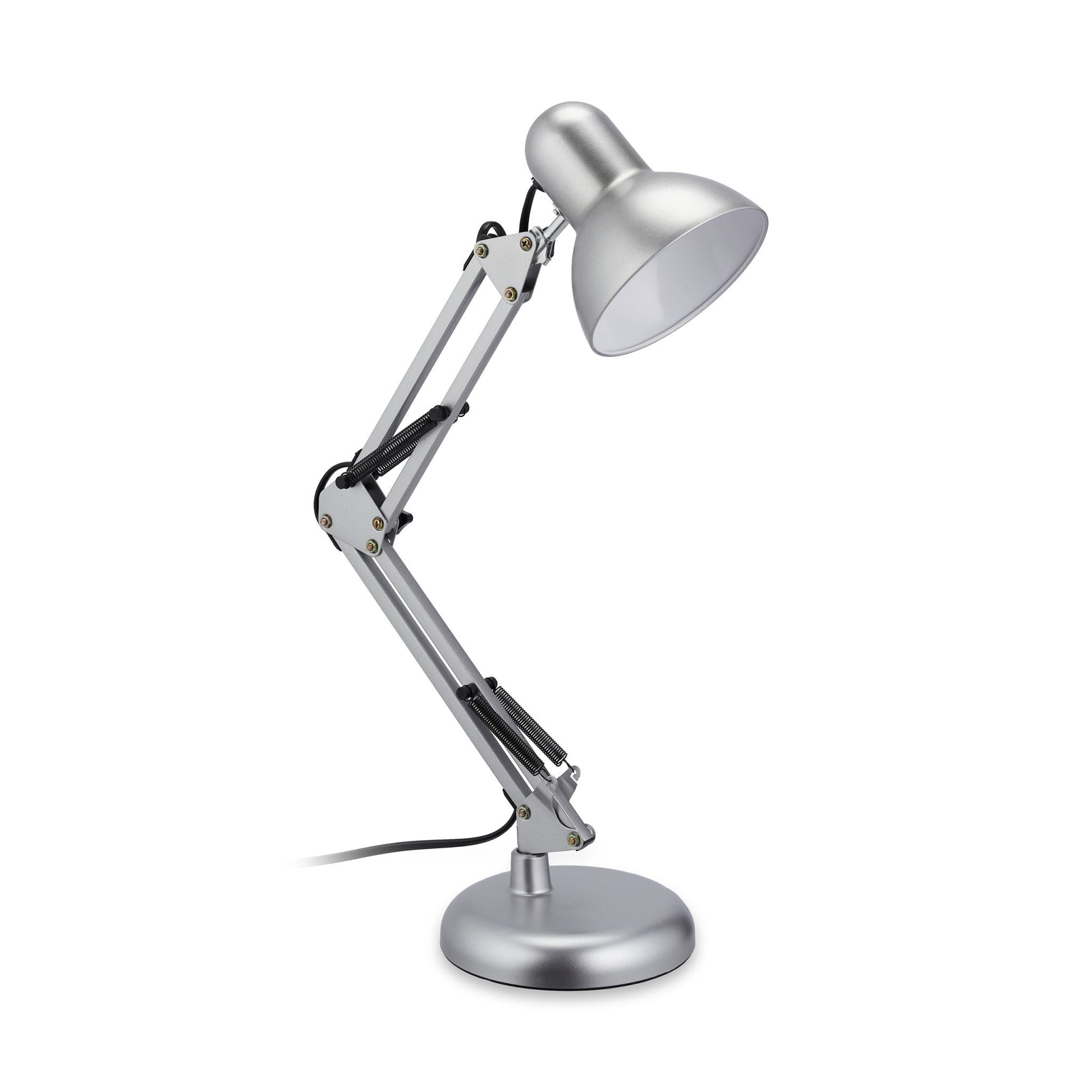 Retro Schreibtischlampe silber Schwarz-Silber von Relaxdays