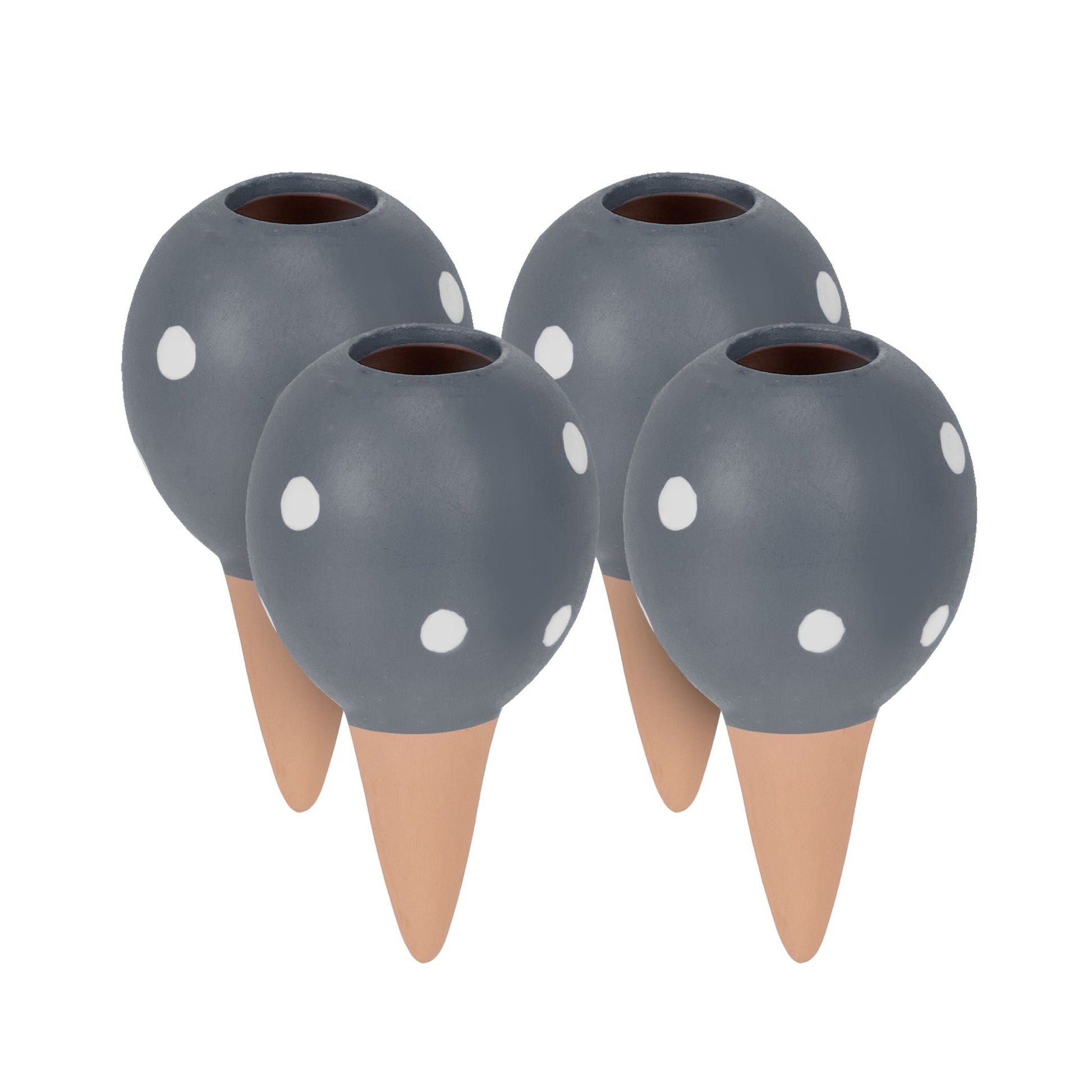 Tonkegel 4er-Set Weiss-Hellbraun-Grau von Relaxdays