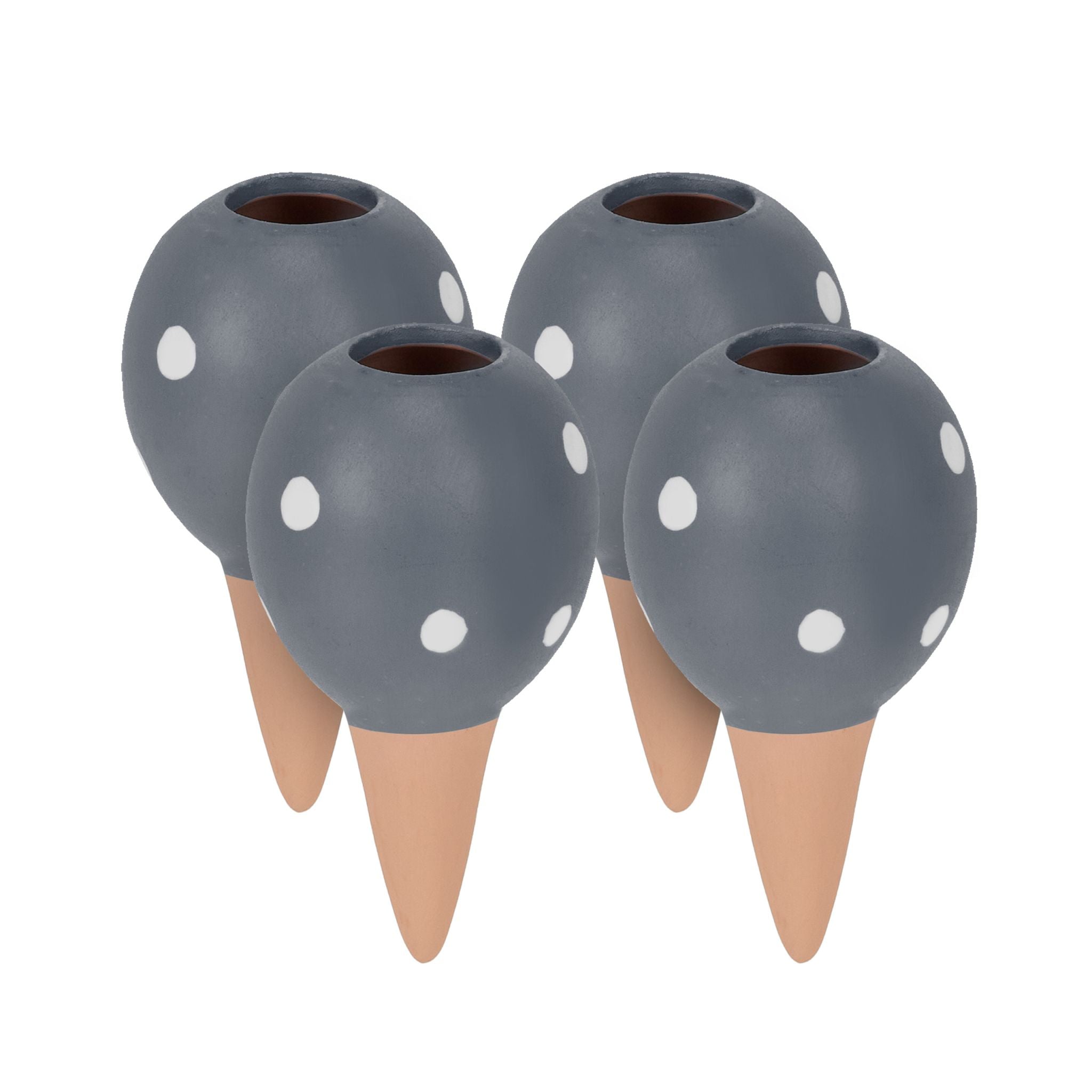 Tonkegel 4er-Set Weiss-Hellbraun-Grau von Relaxdays