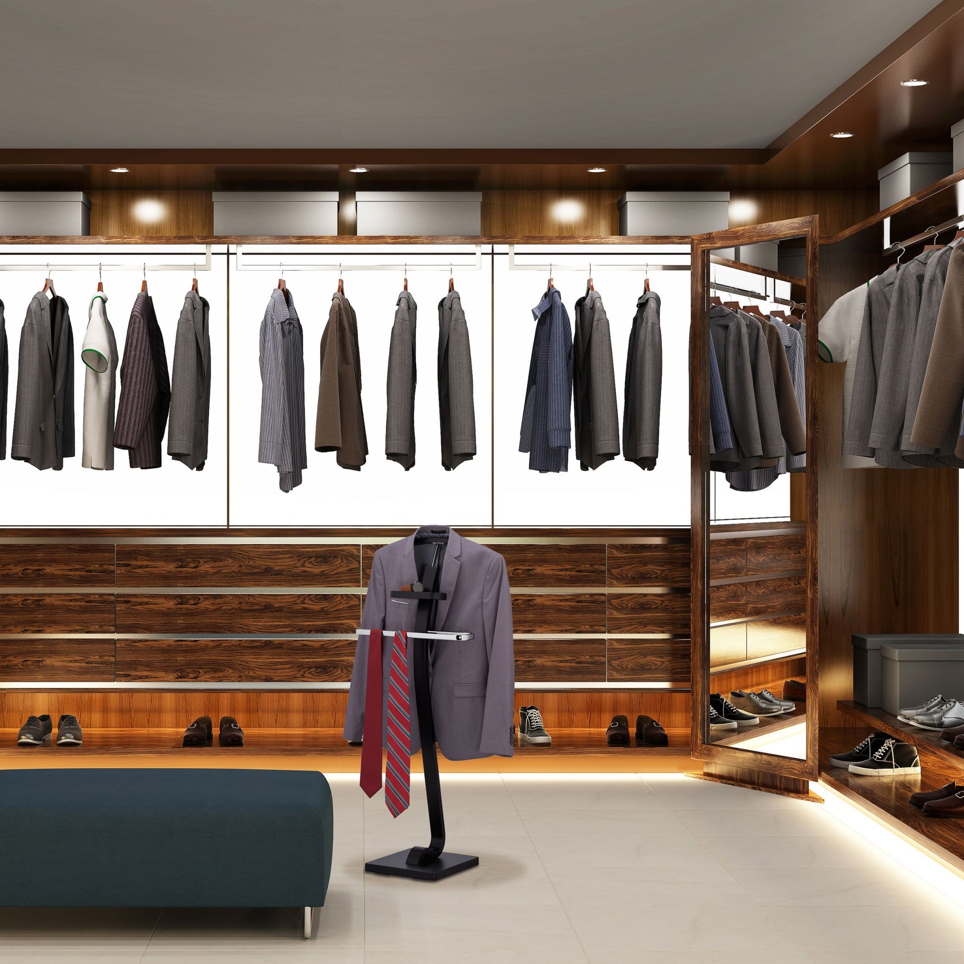 Herrendiener in Schwarz Schwarz-Silber von Relaxdays