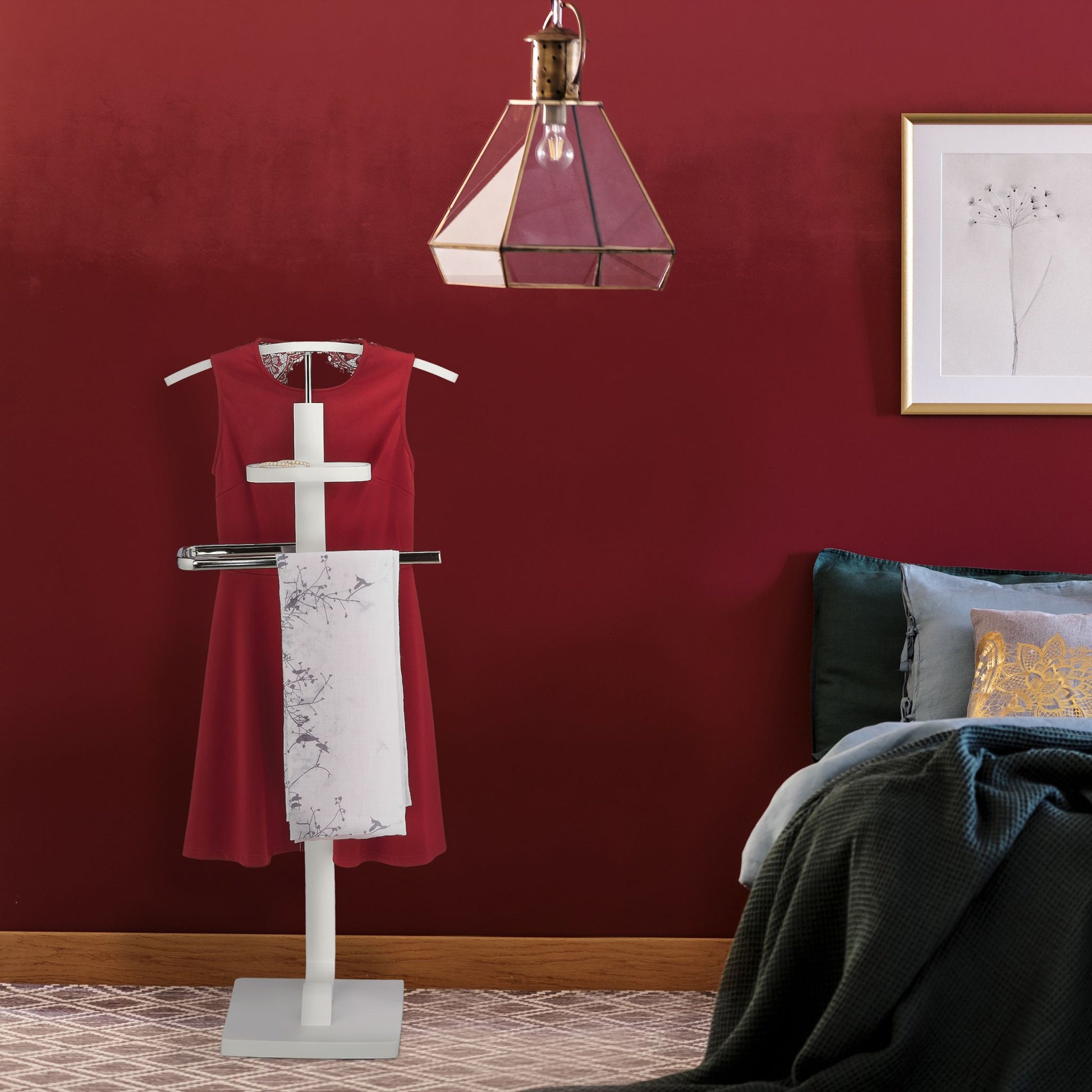 Herrendiener in Weiss Weiss-Silber von Relaxdays