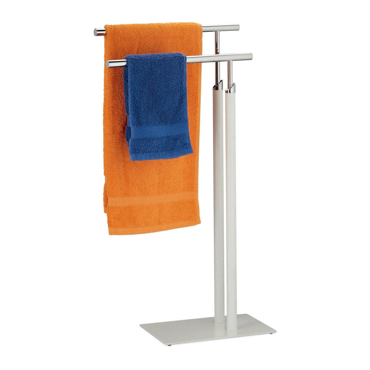 Stehender Handtuchhalter Weiss-Silber Weiss-Silber von Relaxdays