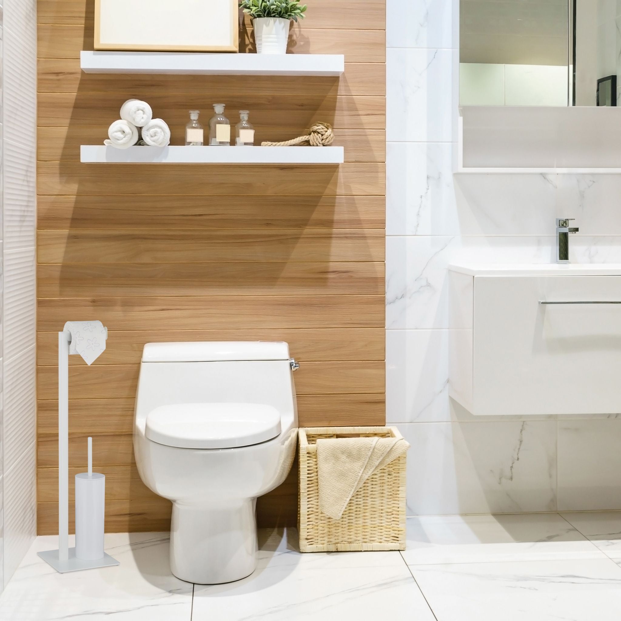 WC Garnitur Weiss von Relaxdays