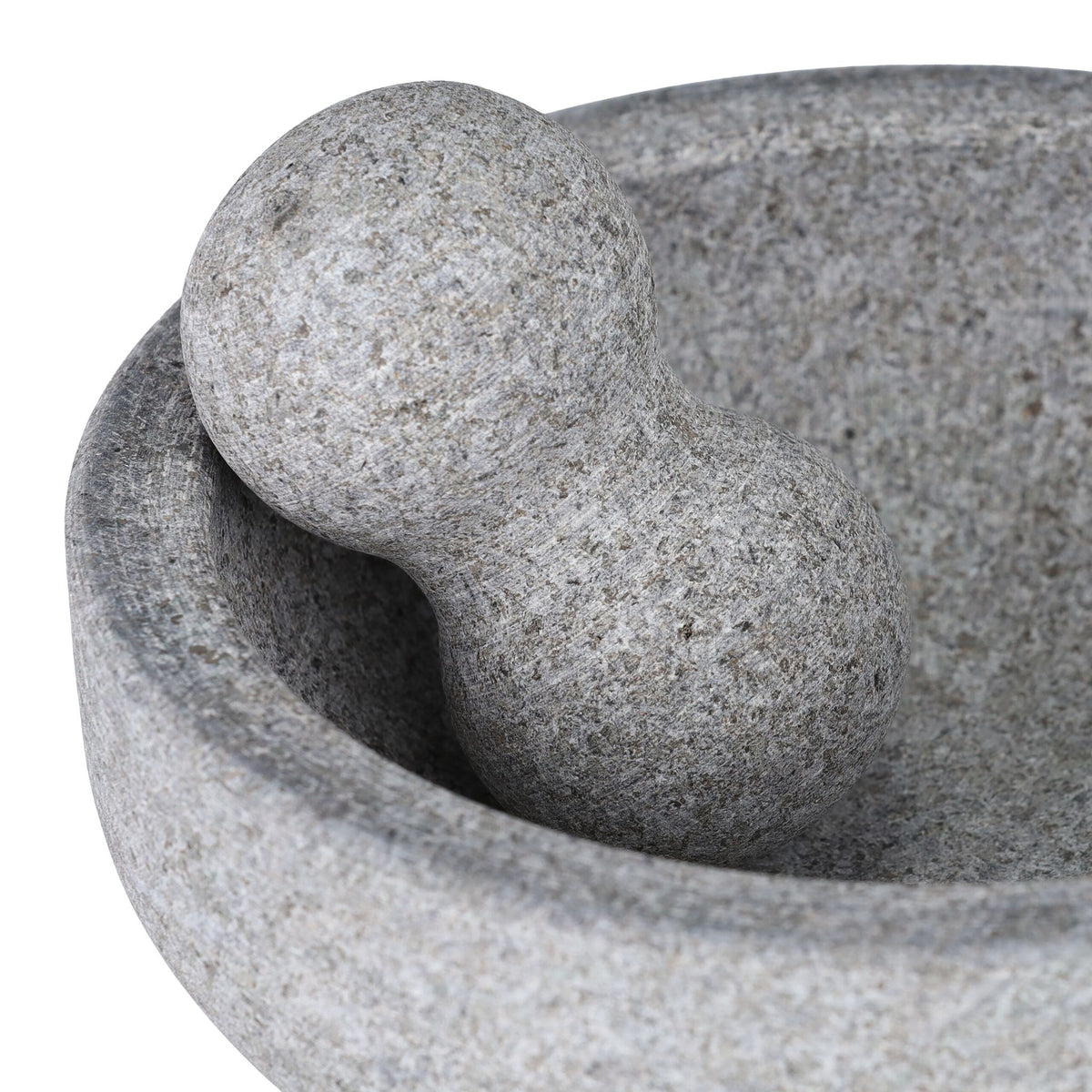 Mörser mit Stössel Granit Grau von Relaxdays