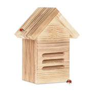 Marienkäferhaus Holz Braun-Hellbraun von Relaxdays