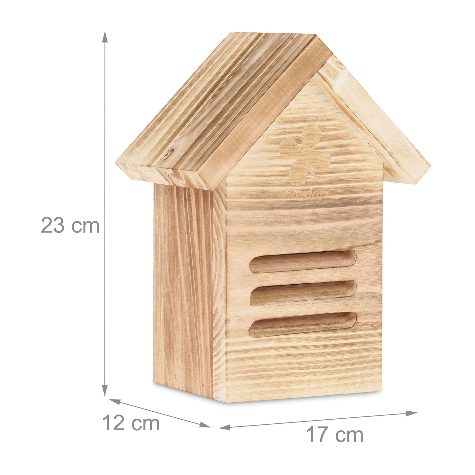 Marienkäferhaus Holz Braun-Hellbraun von Relaxdays