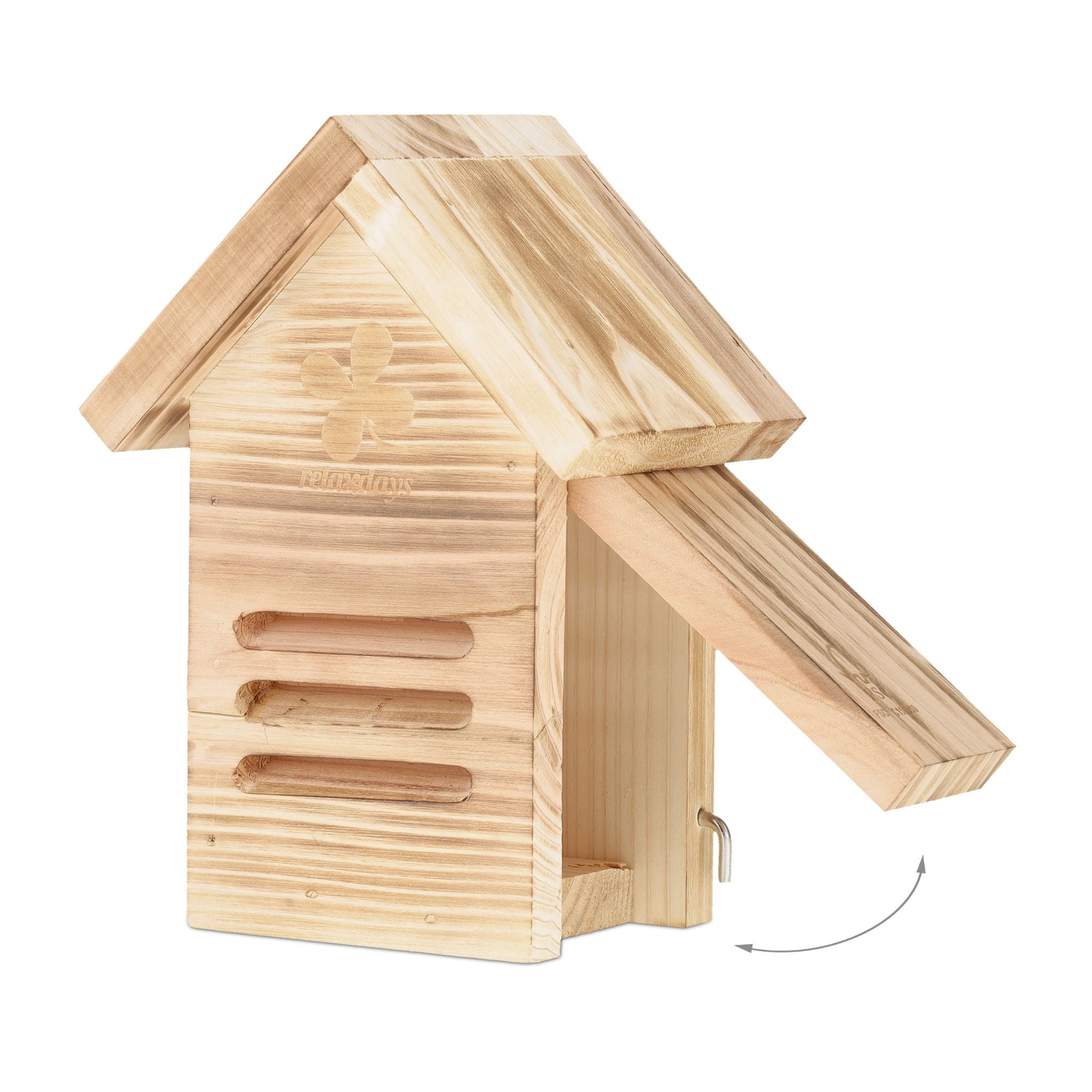 Marienkäferhaus Holz Braun-Hellbraun von Relaxdays
