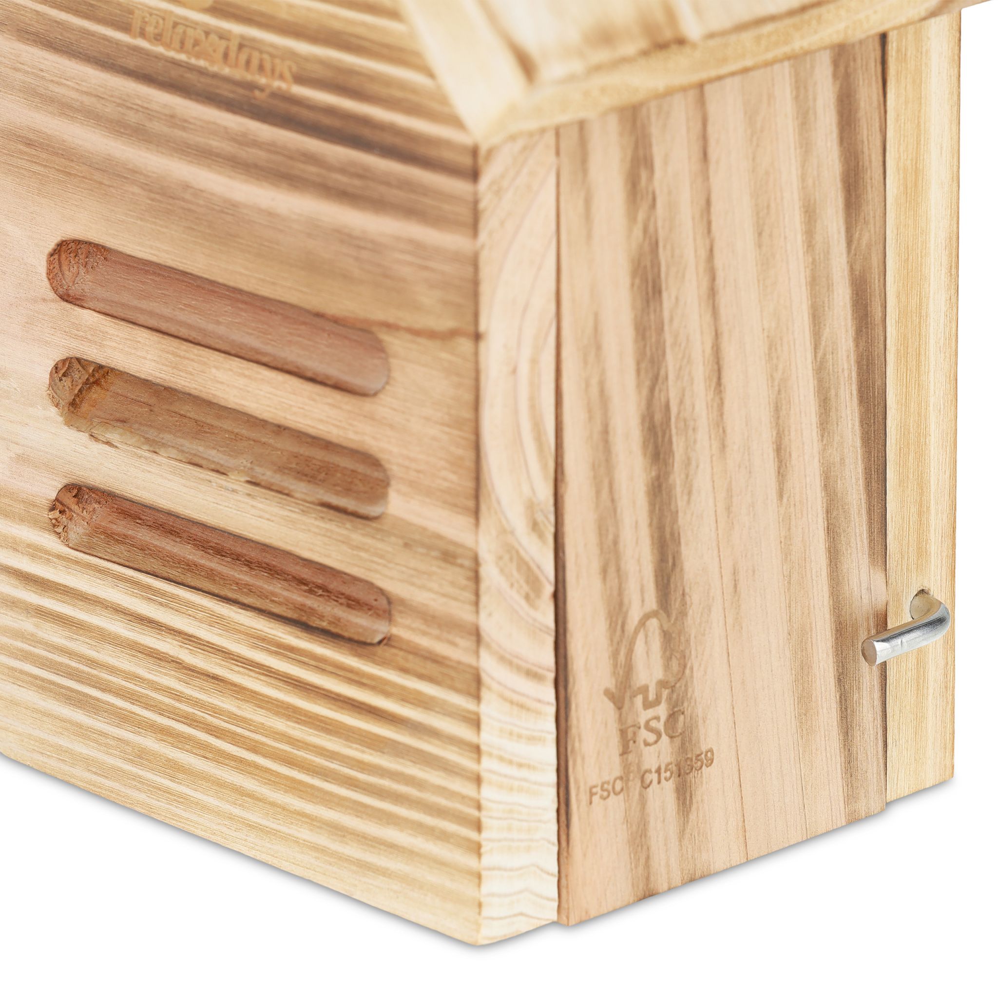 Marienkäferhaus Holz Braun-Hellbraun von Relaxdays