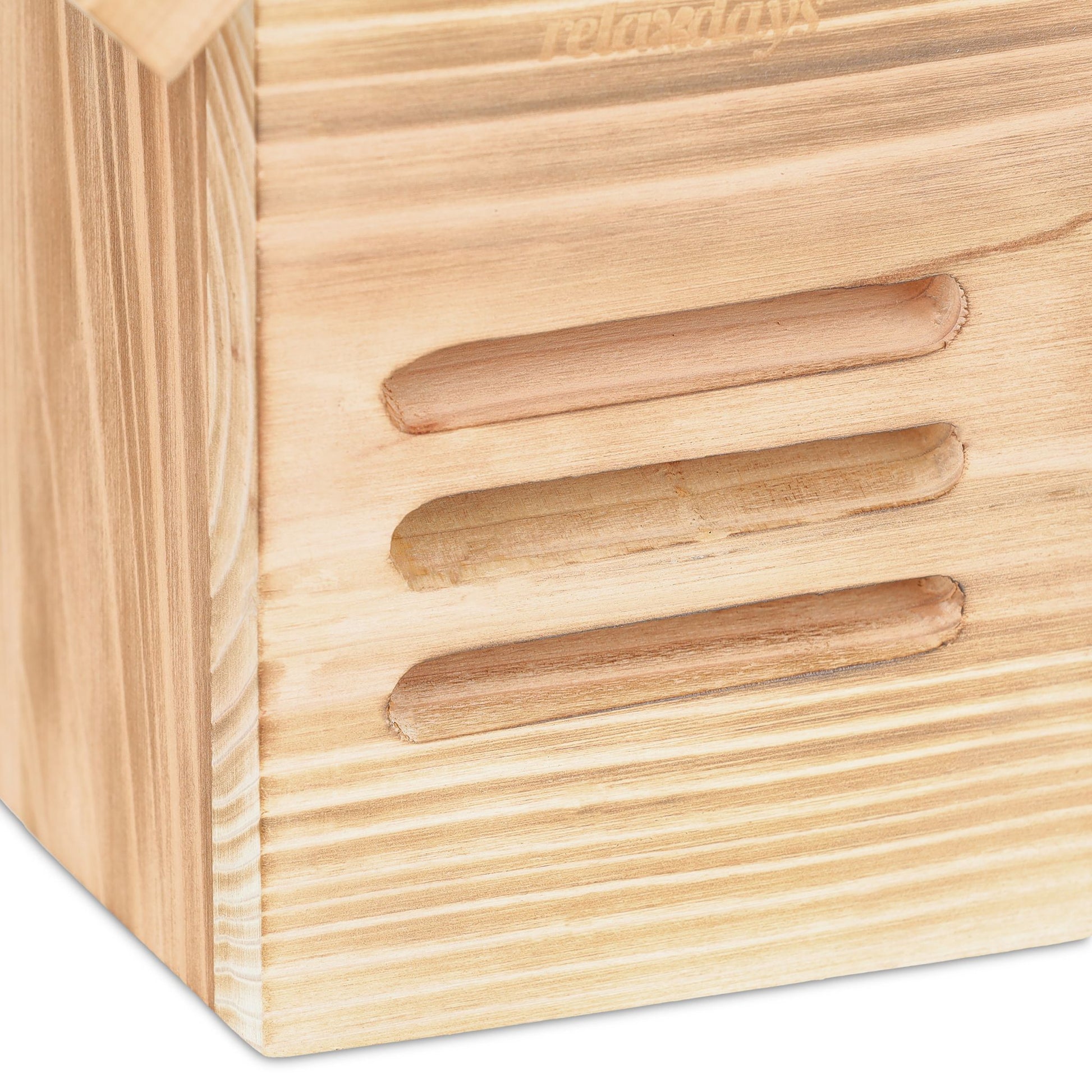 Marienkäferhaus Holz Braun-Hellbraun von Relaxdays