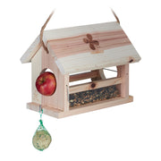 Vogelfutterhaus Naturholz Hellbraun von Relaxdays