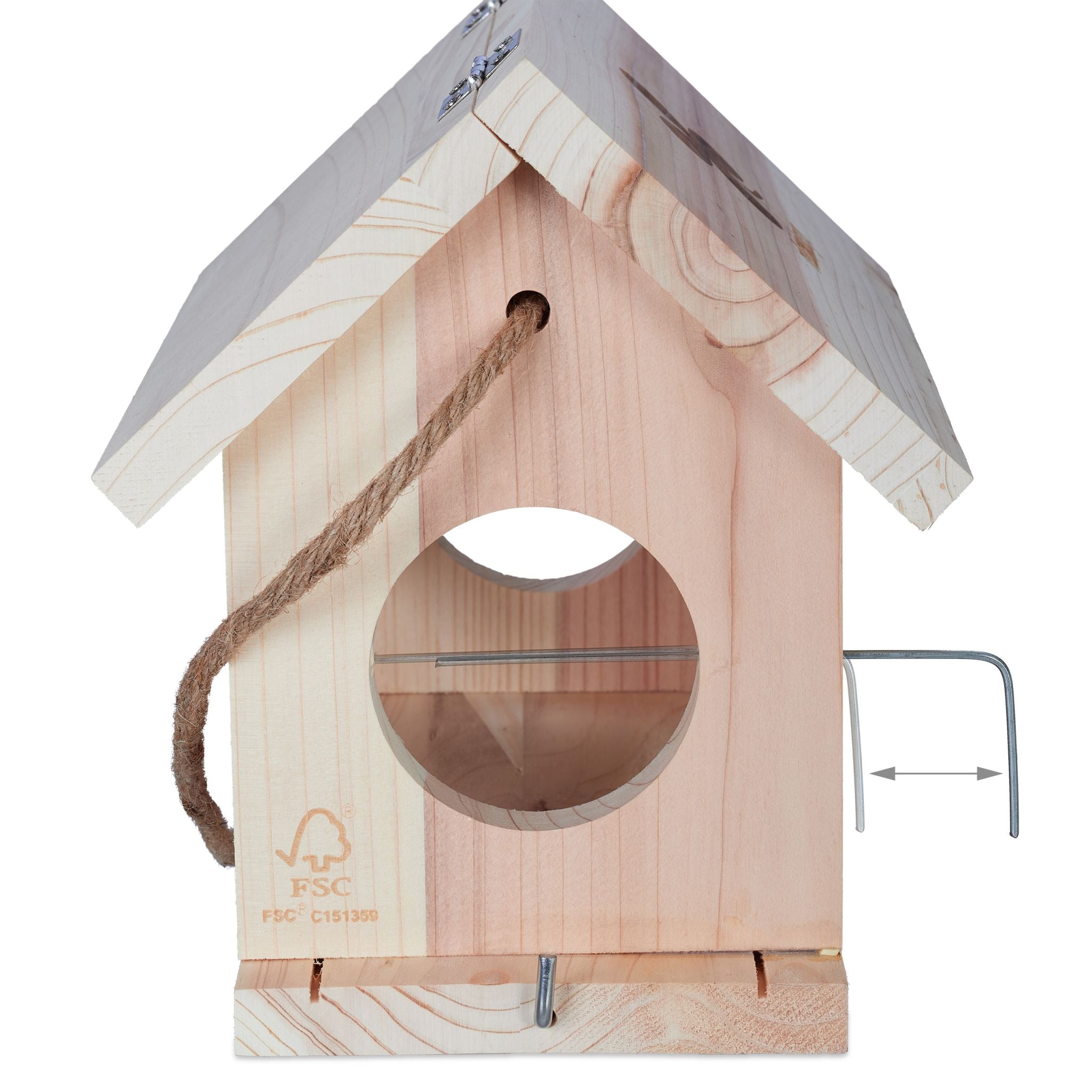 Vogelfutterhaus Naturholz Hellbraun von Relaxdays