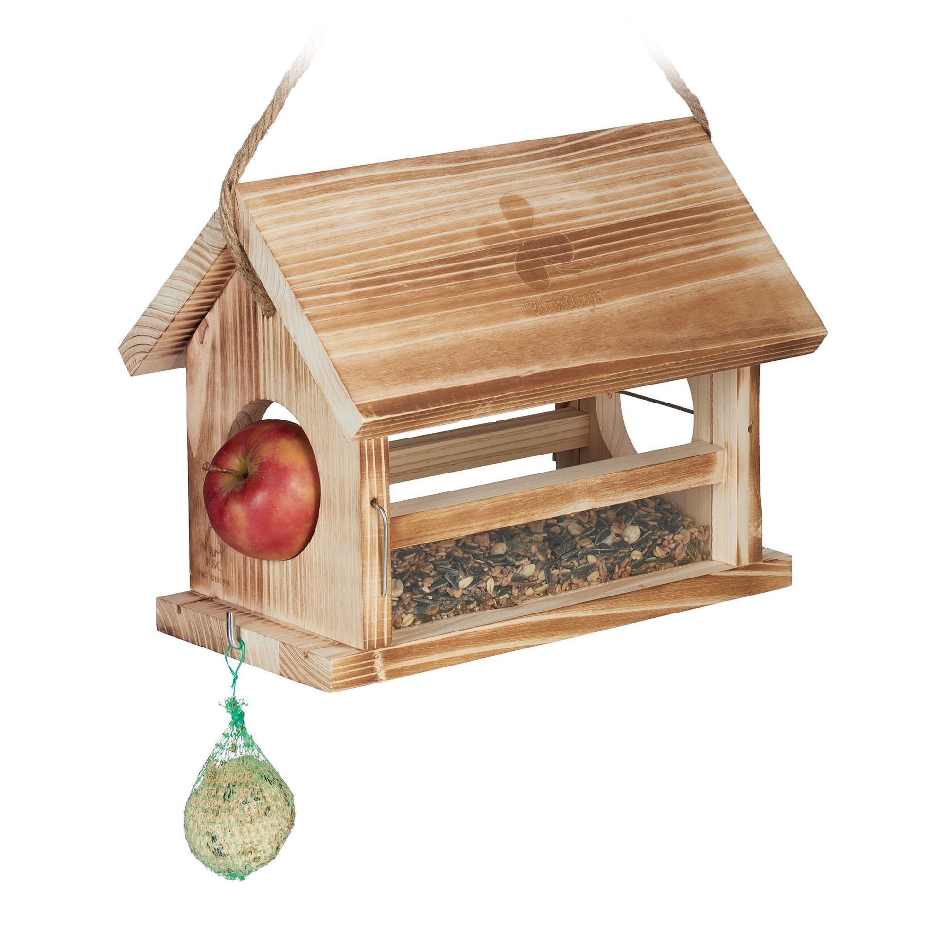 Wetterfestes Vogelfutterhaus Hellbraun von Relaxdays