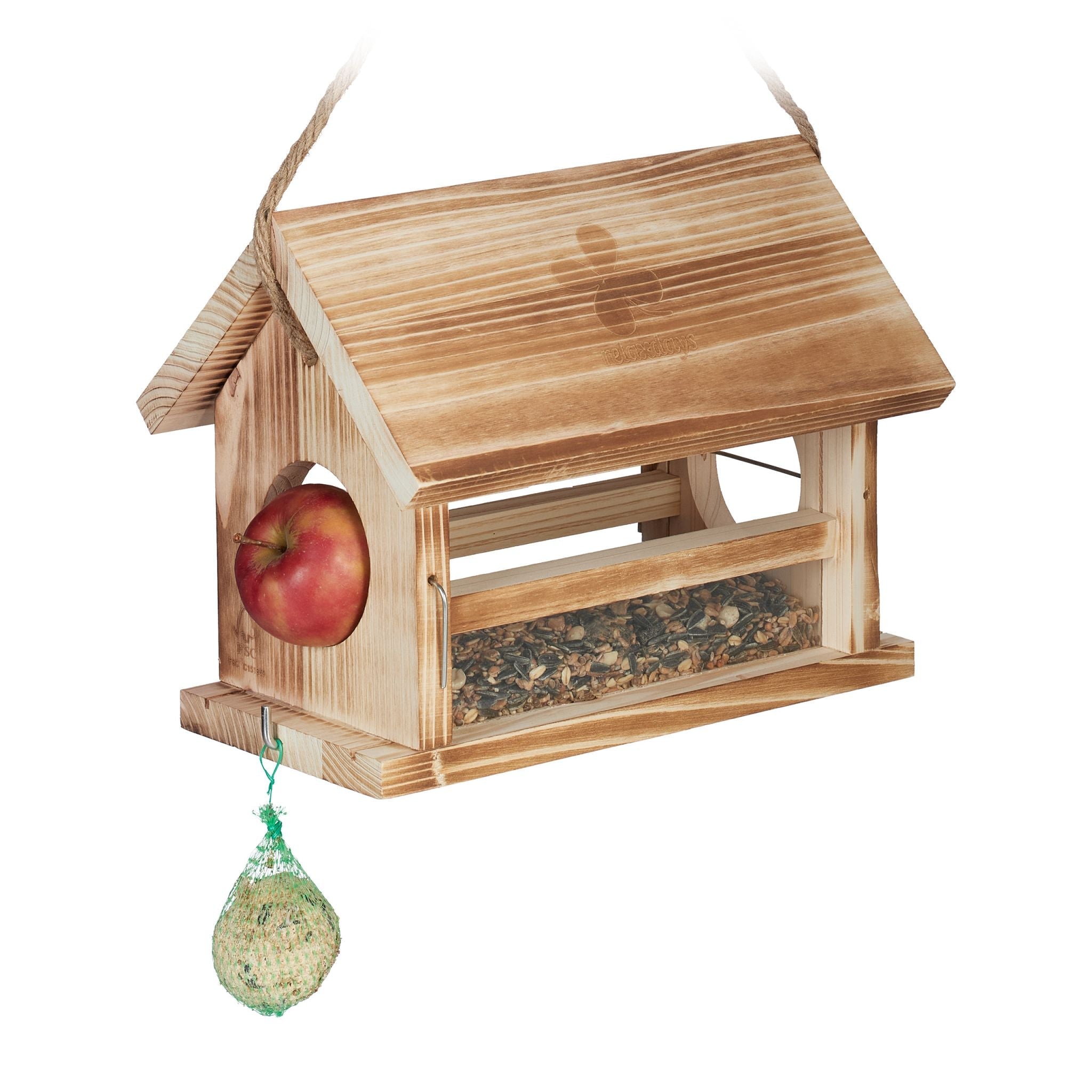 Wetterfestes Vogelfutterhaus Hellbraun von Relaxdays