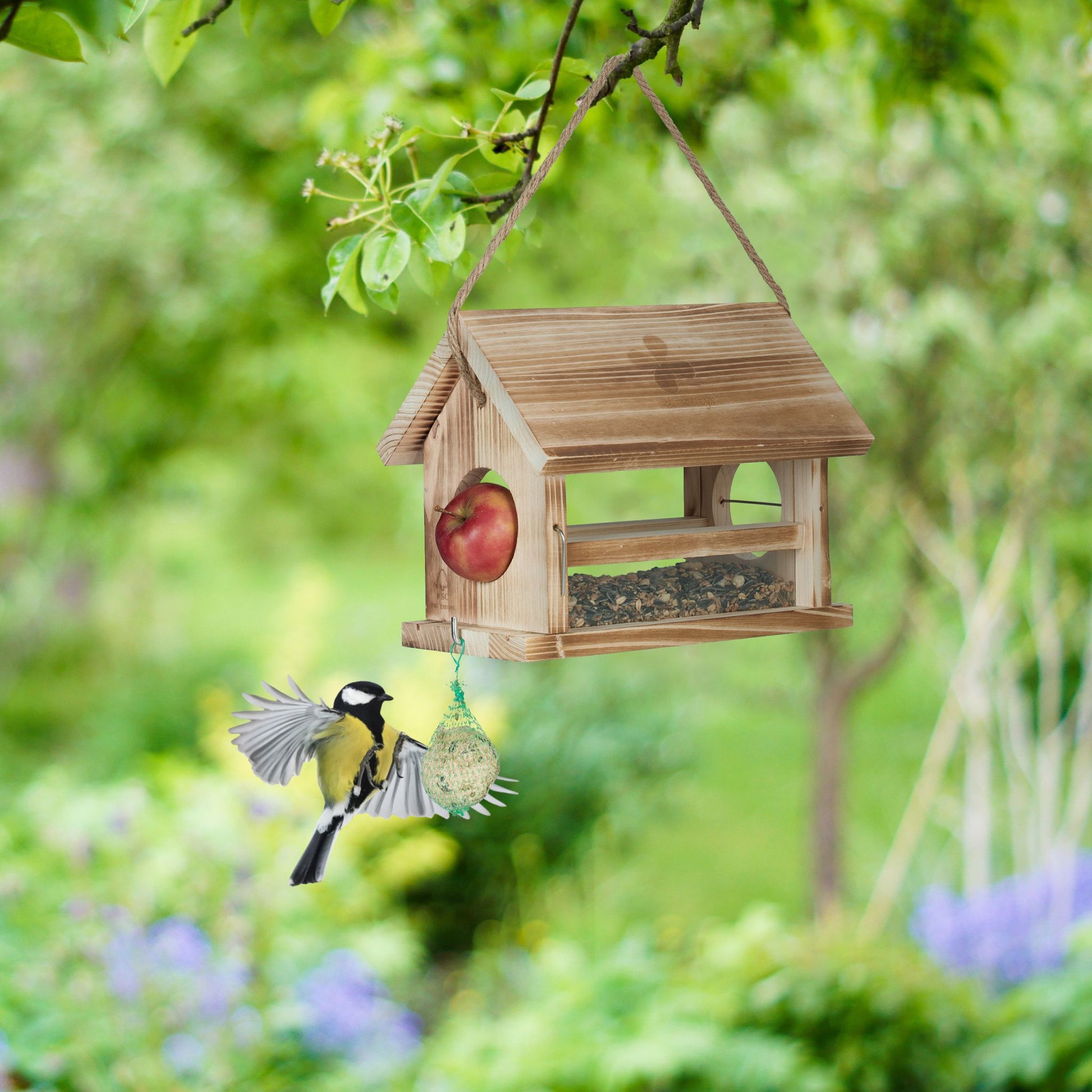 Wetterfestes Vogelfutterhaus Hellbraun von Relaxdays