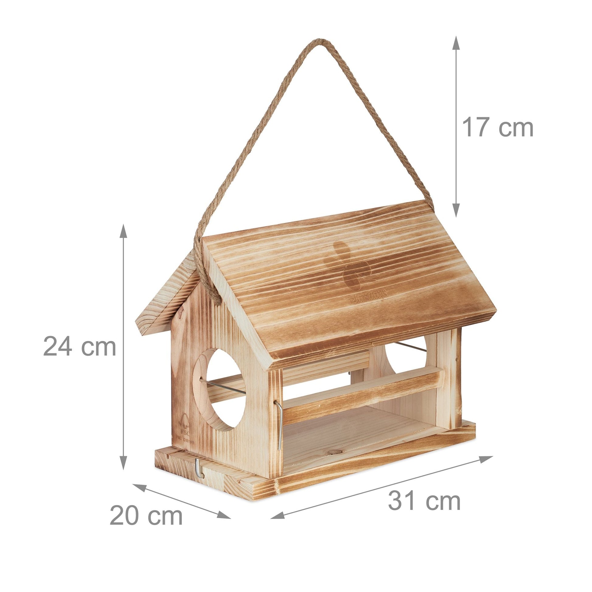 Wetterfestes Vogelfutterhaus Hellbraun von Relaxdays
