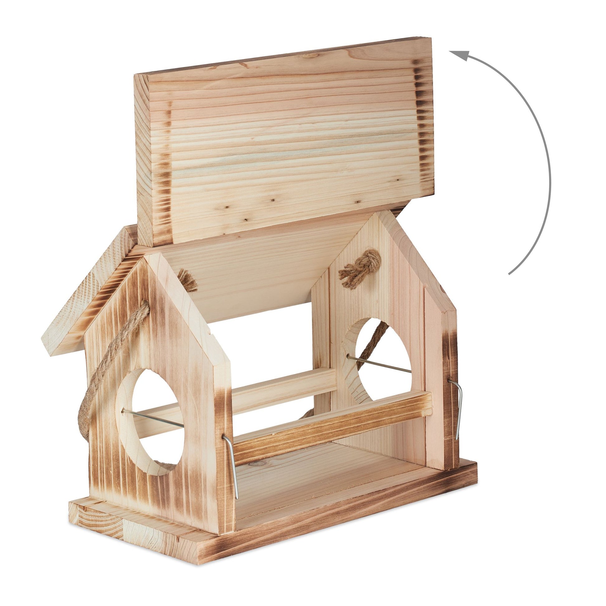 Wetterfestes Vogelfutterhaus Hellbraun von Relaxdays