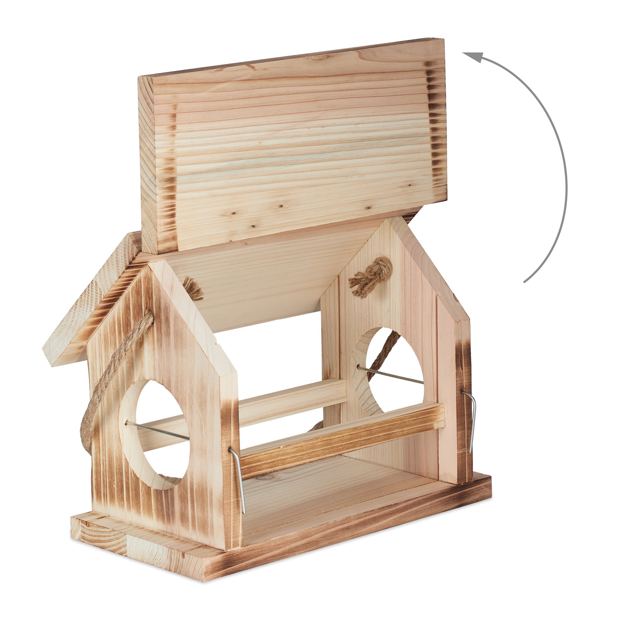 Wetterfestes Vogelfutterhaus Hellbraun von Relaxdays