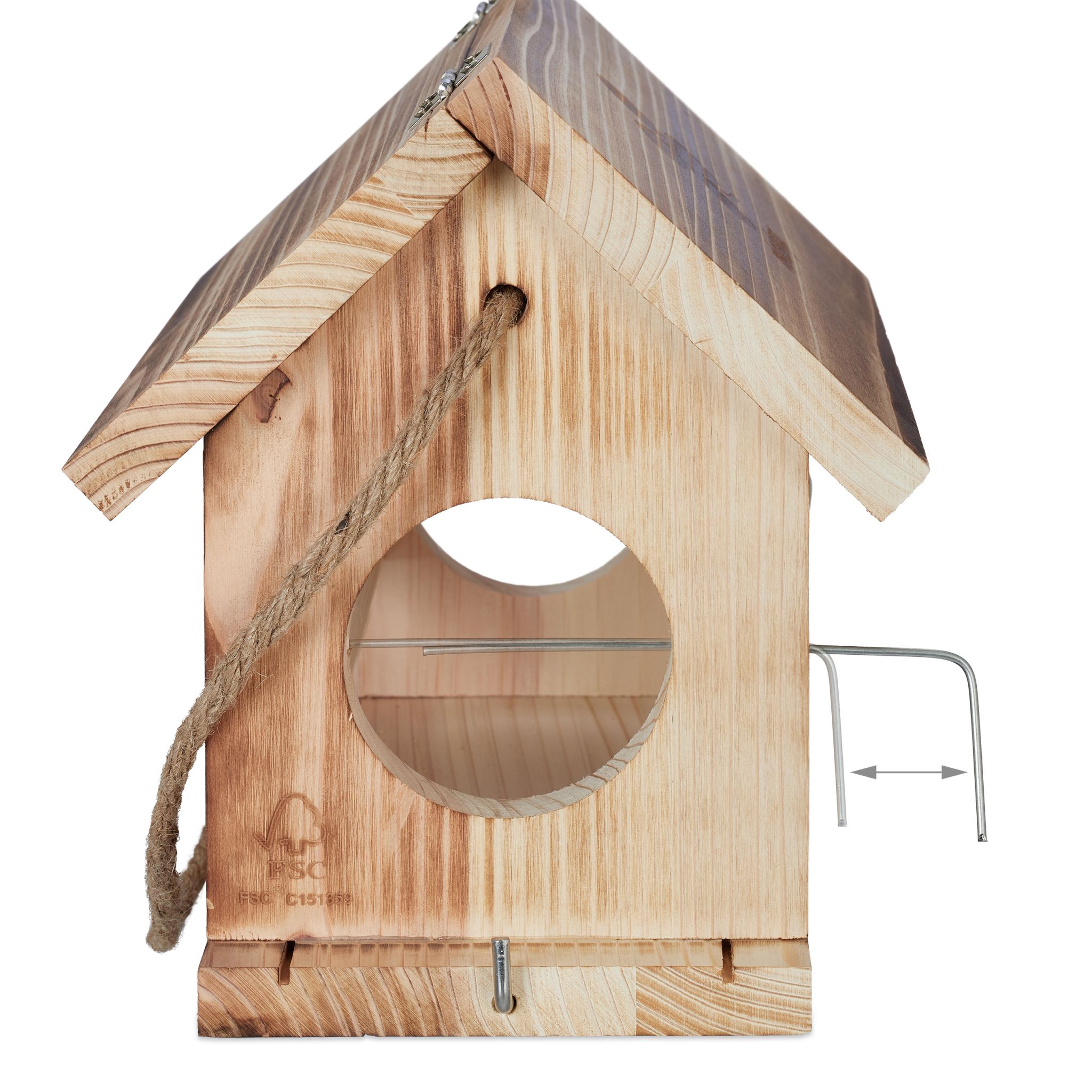 Wetterfestes Vogelfutterhaus Hellbraun von Relaxdays