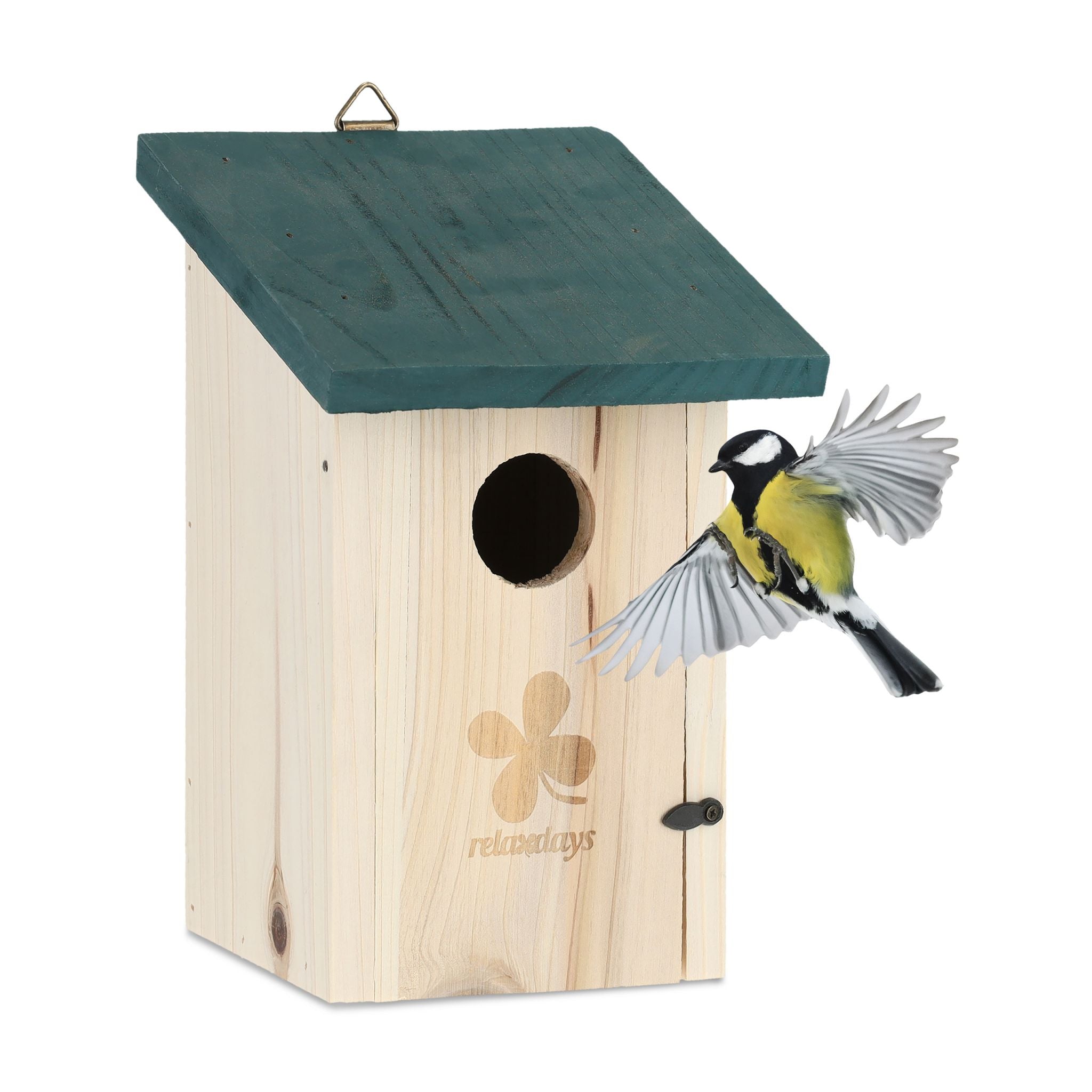 Nistkasten für Vögel Dunkelgrün-Hellbraun von Relaxdays