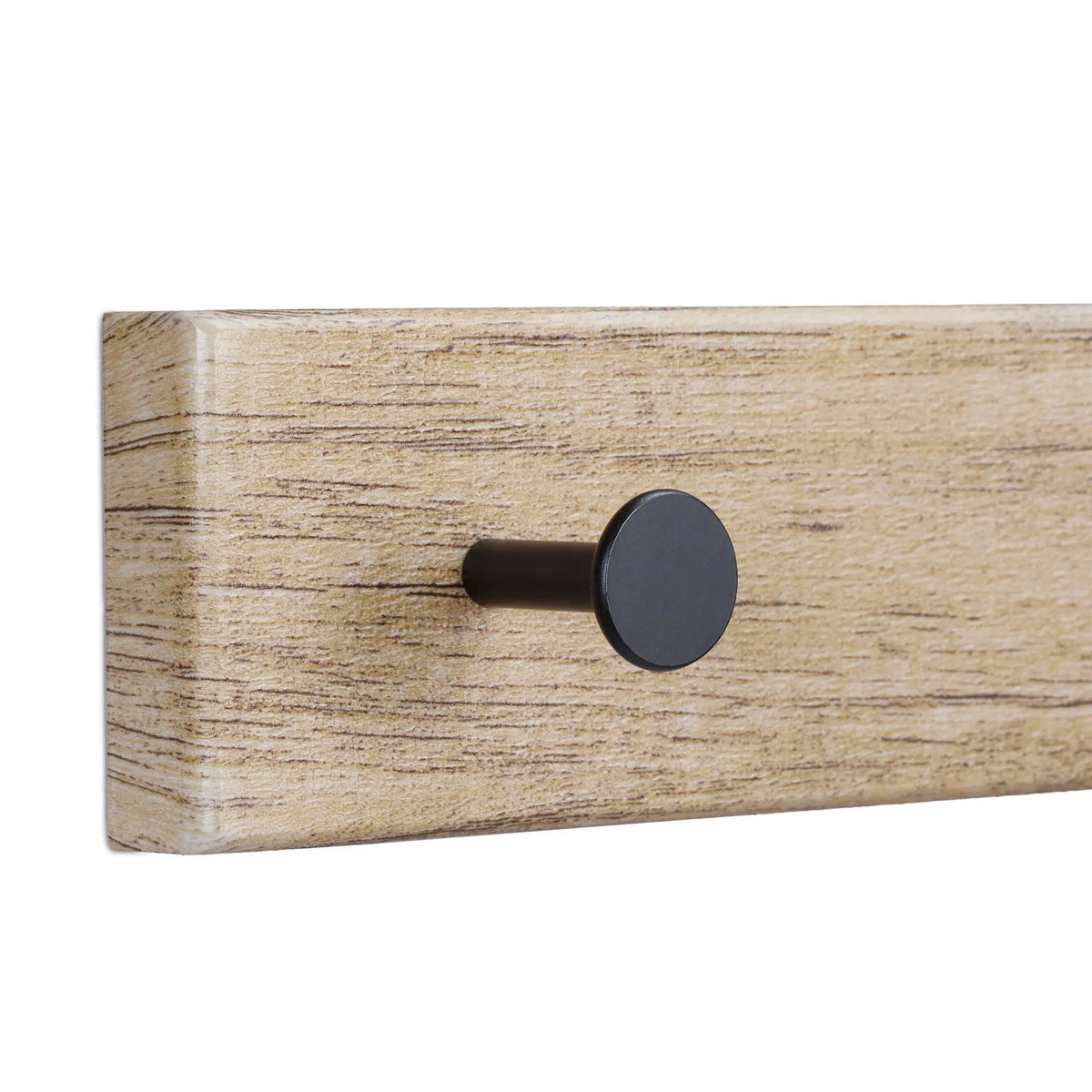 Garderobenleiste mit Schalring Hellbraun-Schwarz von Relaxdays