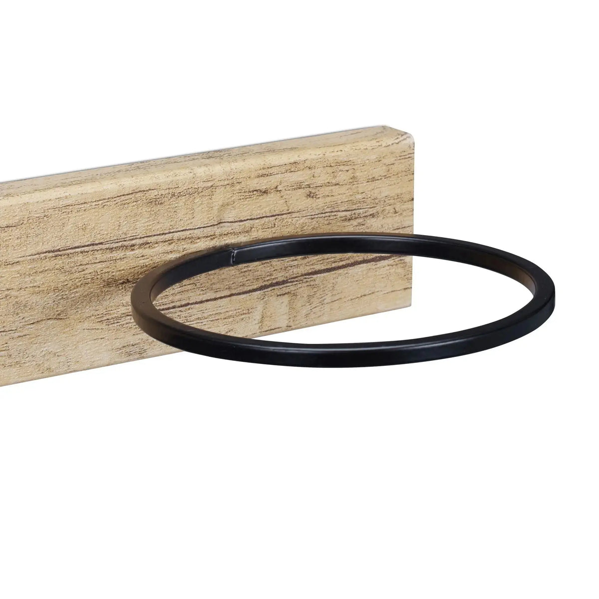 Garderobenleiste mit Schalring Hellbraun-Schwarz von Relaxdays