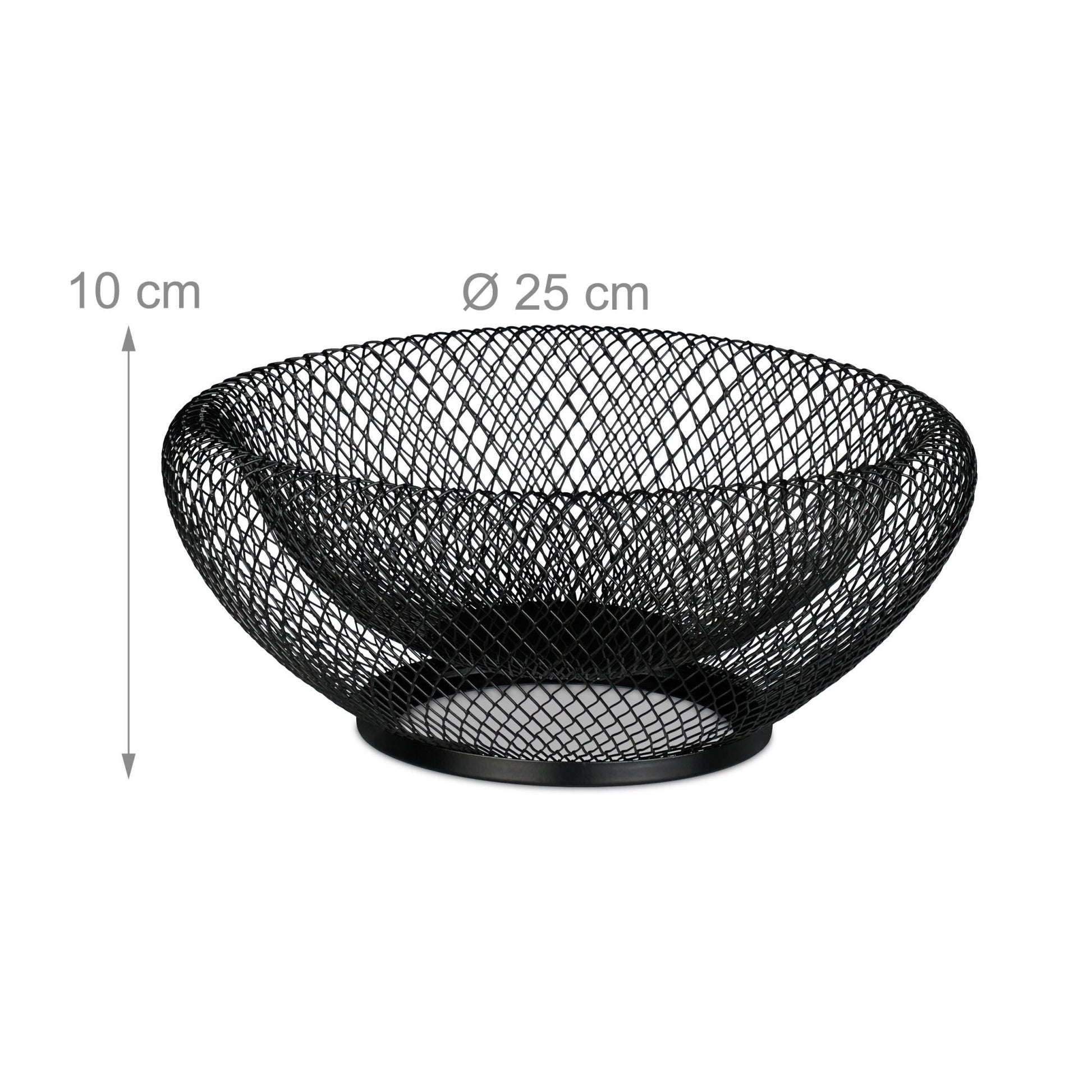 Doppelwandige Obstschale Metall Schwarz von Relaxdays