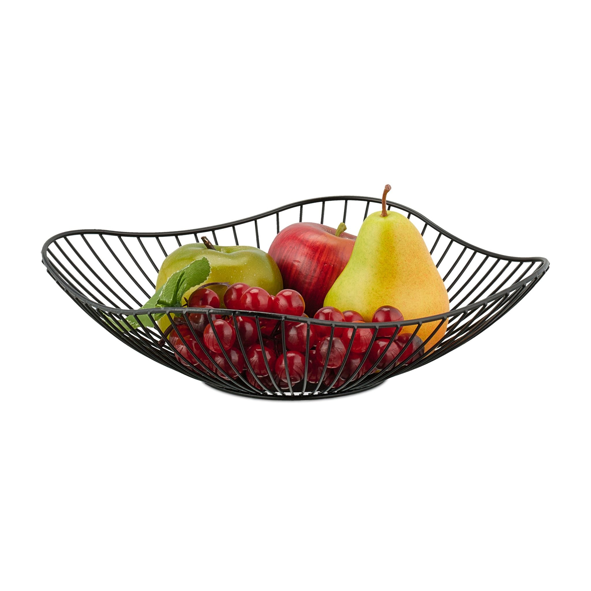 Dekorative Obstschale Metall Schwarz von Relaxdays