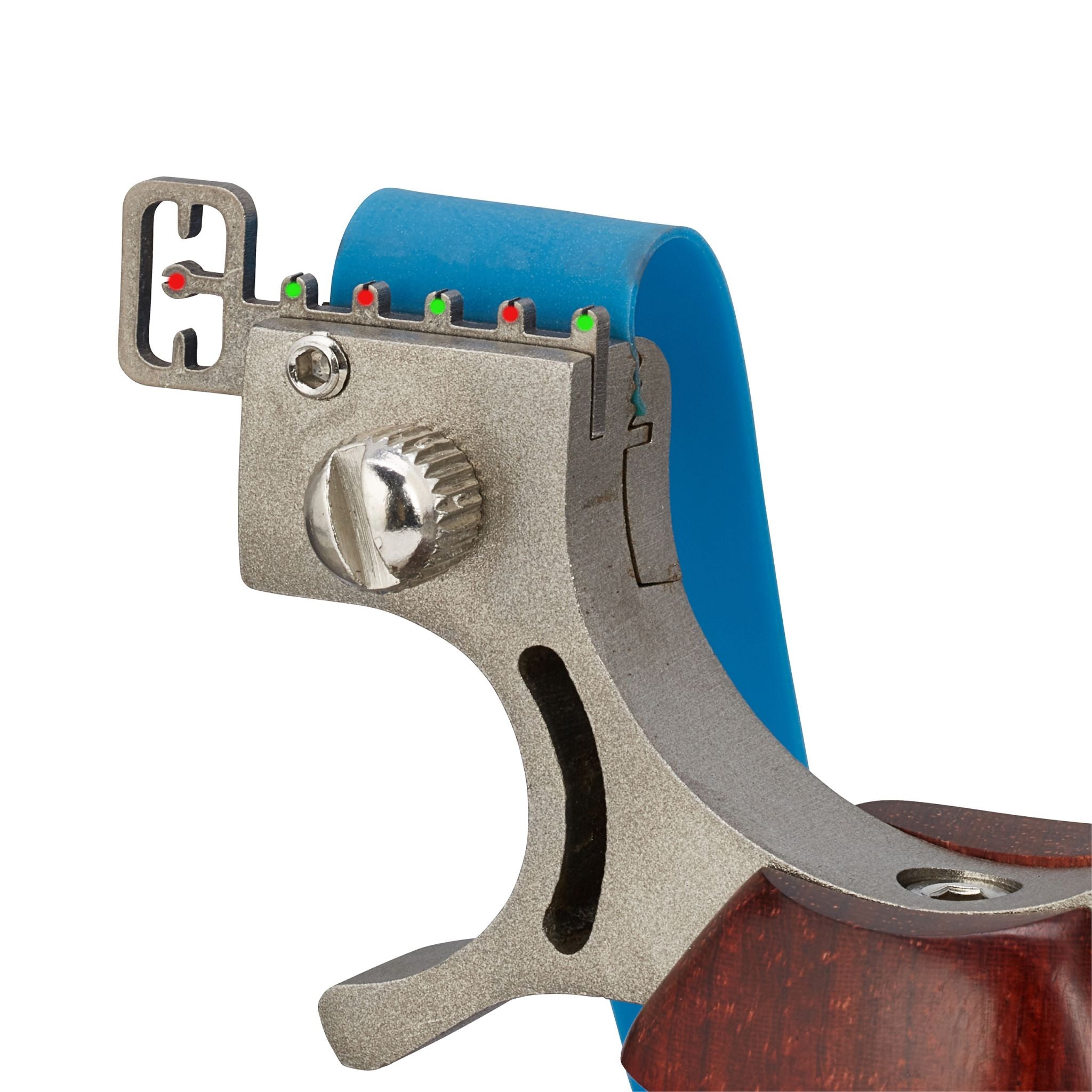 Steinschleuder mit Holzgriff Blau-Braun-Silber von Relaxdays