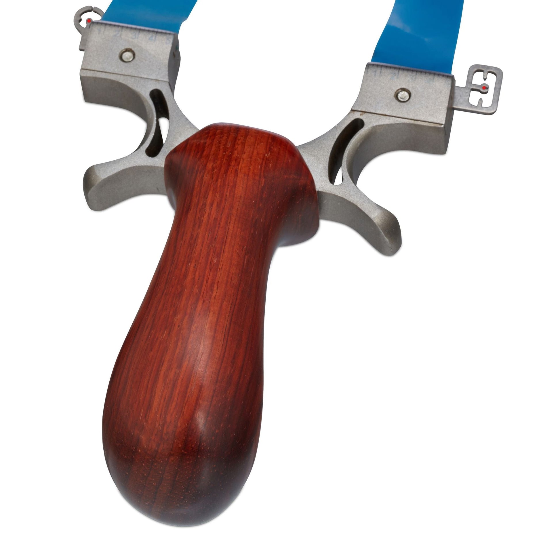 Steinschleuder mit Holzgriff Blau-Braun-Silber von Relaxdays