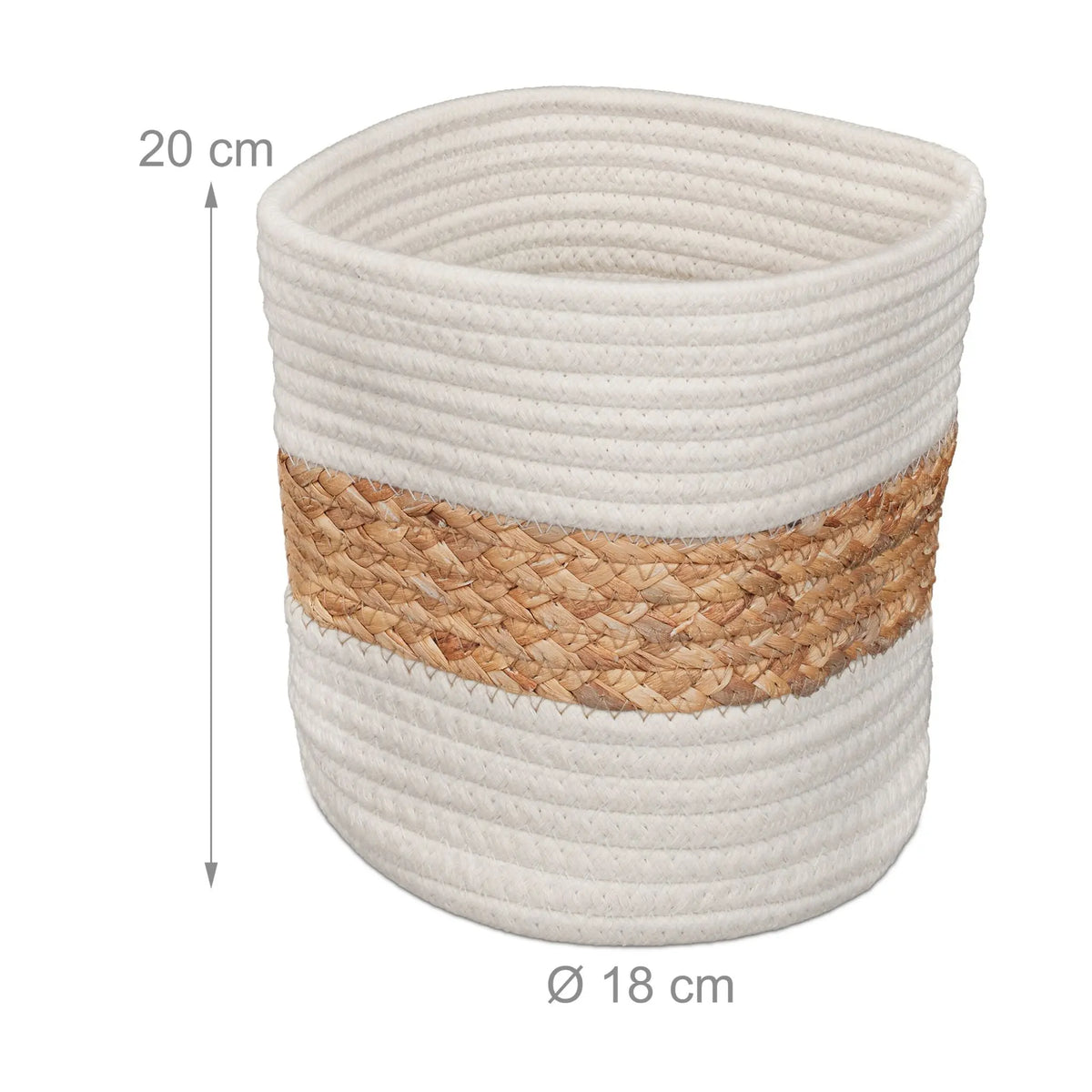 Aufbewahrungskorb Baumwolle Creme-Hellbraun von Relaxdays