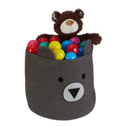 Kinder Aufbewahrungskorb Weiss-Schwarz-Grau von Relaxdays
