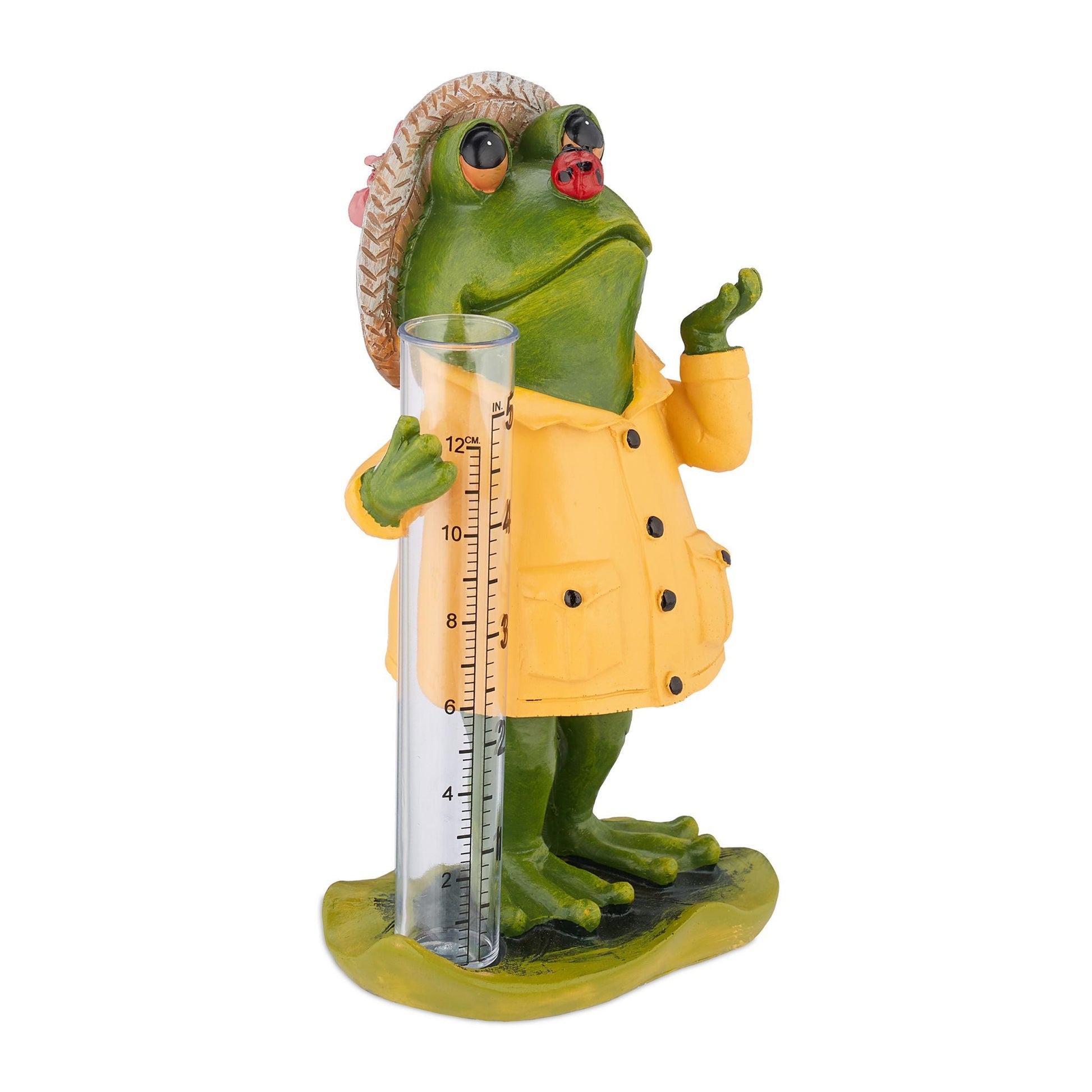Regenmesser Frosch Gelb-Grün-Transparent von Relaxdays