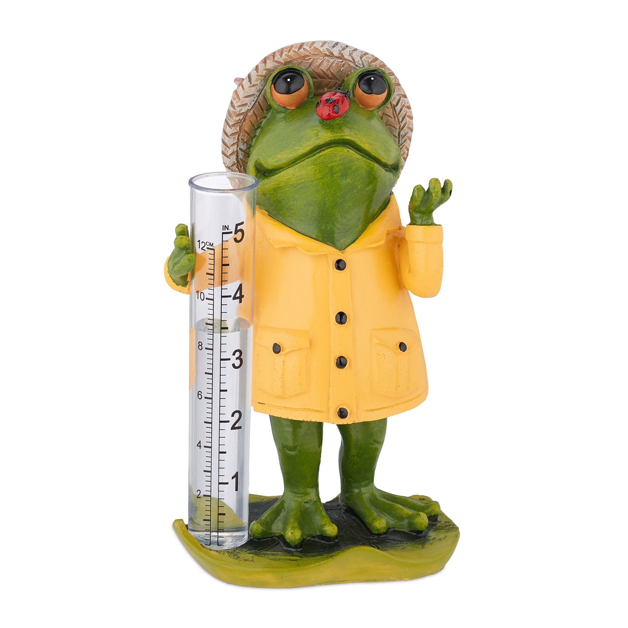Regenmesser Frosch Gelb-Grün-Transparent von Relaxdays