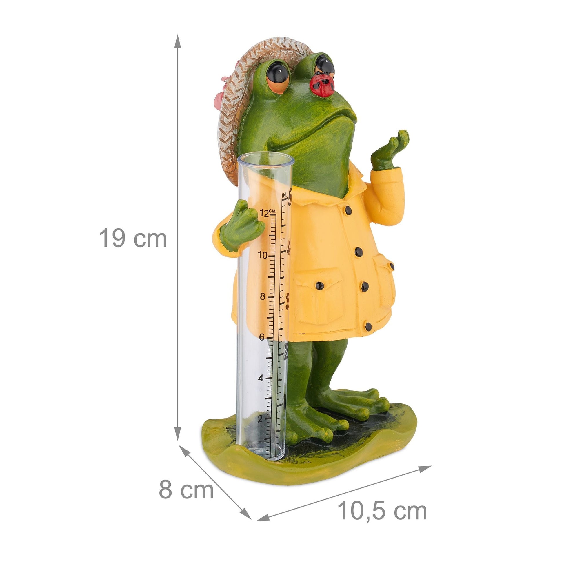 Regenmesser Frosch Gelb-Grün-Transparent von Relaxdays