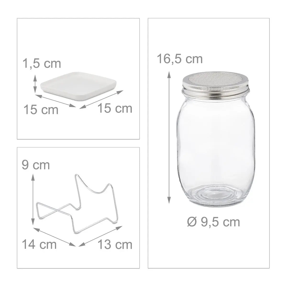 Sprossenglas 3 teiliges Keimglas Set von guteszeug.ch