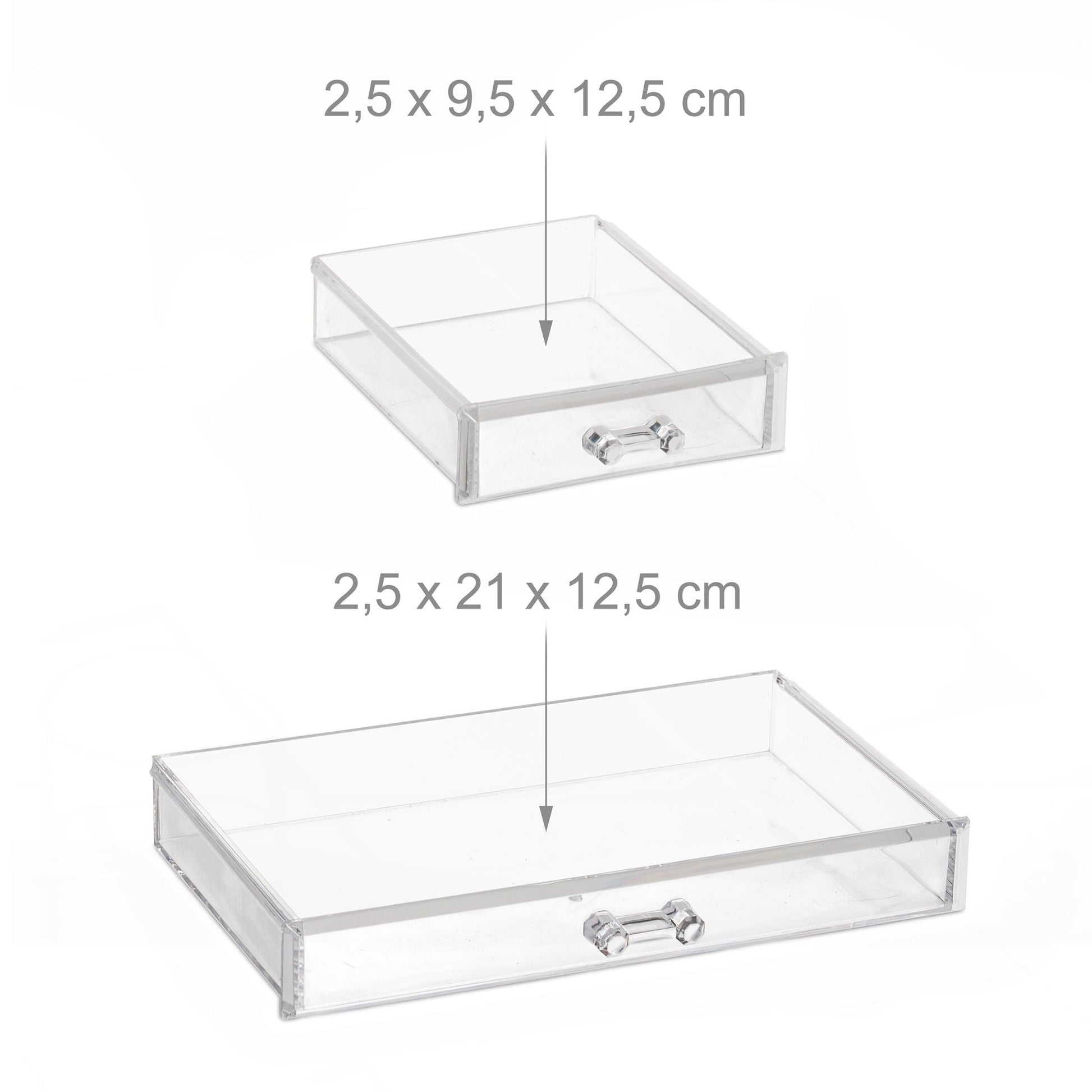 Make Up Organizer mit 4 Schubladen Hellbraun-Transparent von Relaxdays