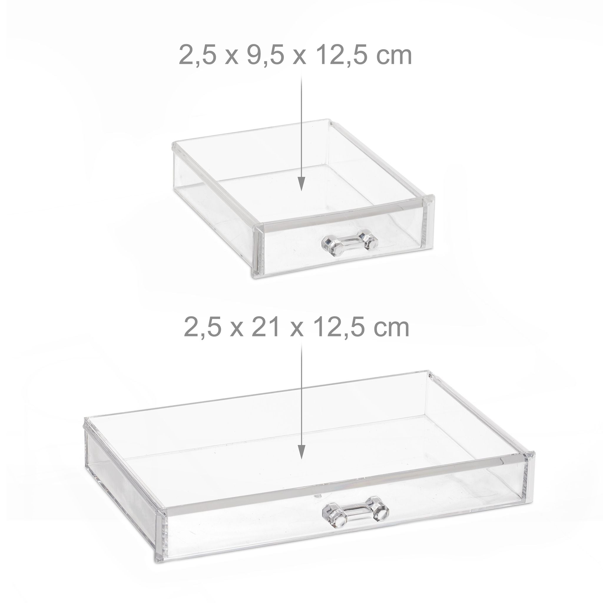 Make Up Organizer mit 4 Schubladen Hellbraun-Transparent von Relaxdays