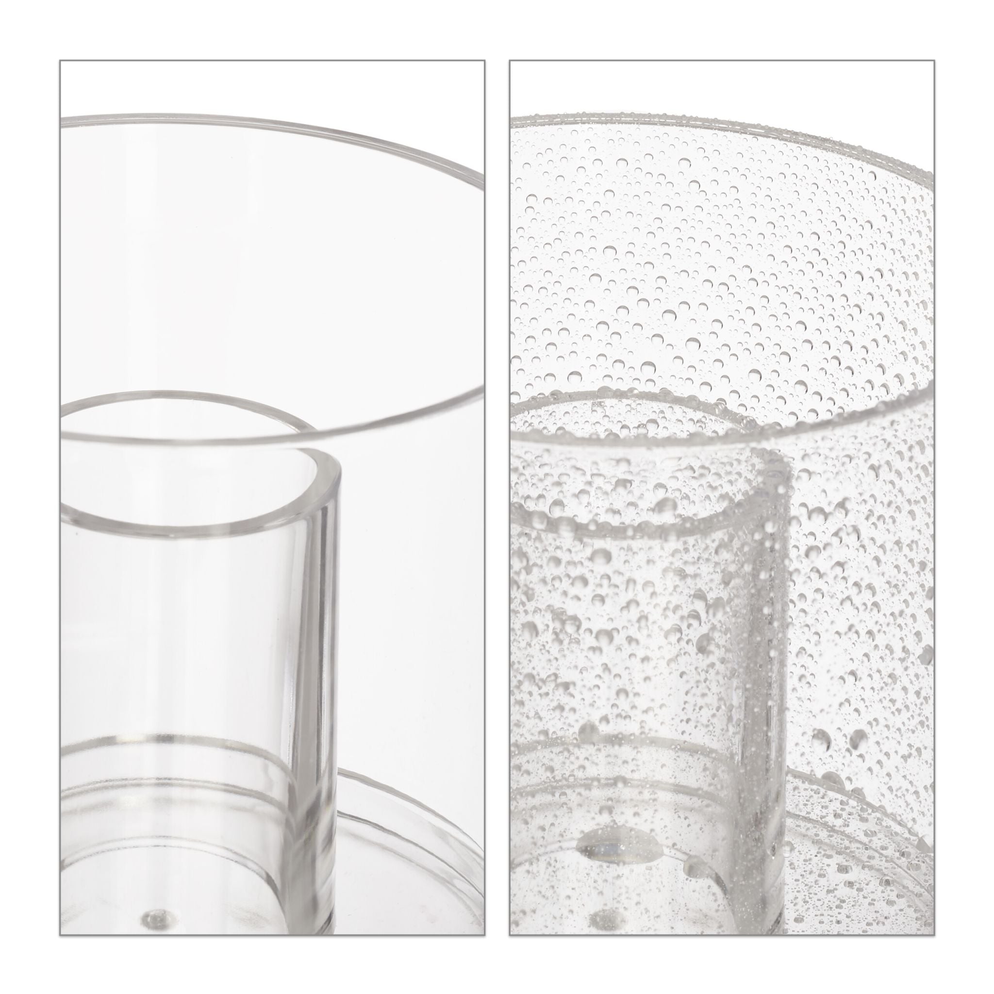Wattepads- und Wattestäbchen-Behälter Hellbraun-Transparent von Relaxdays