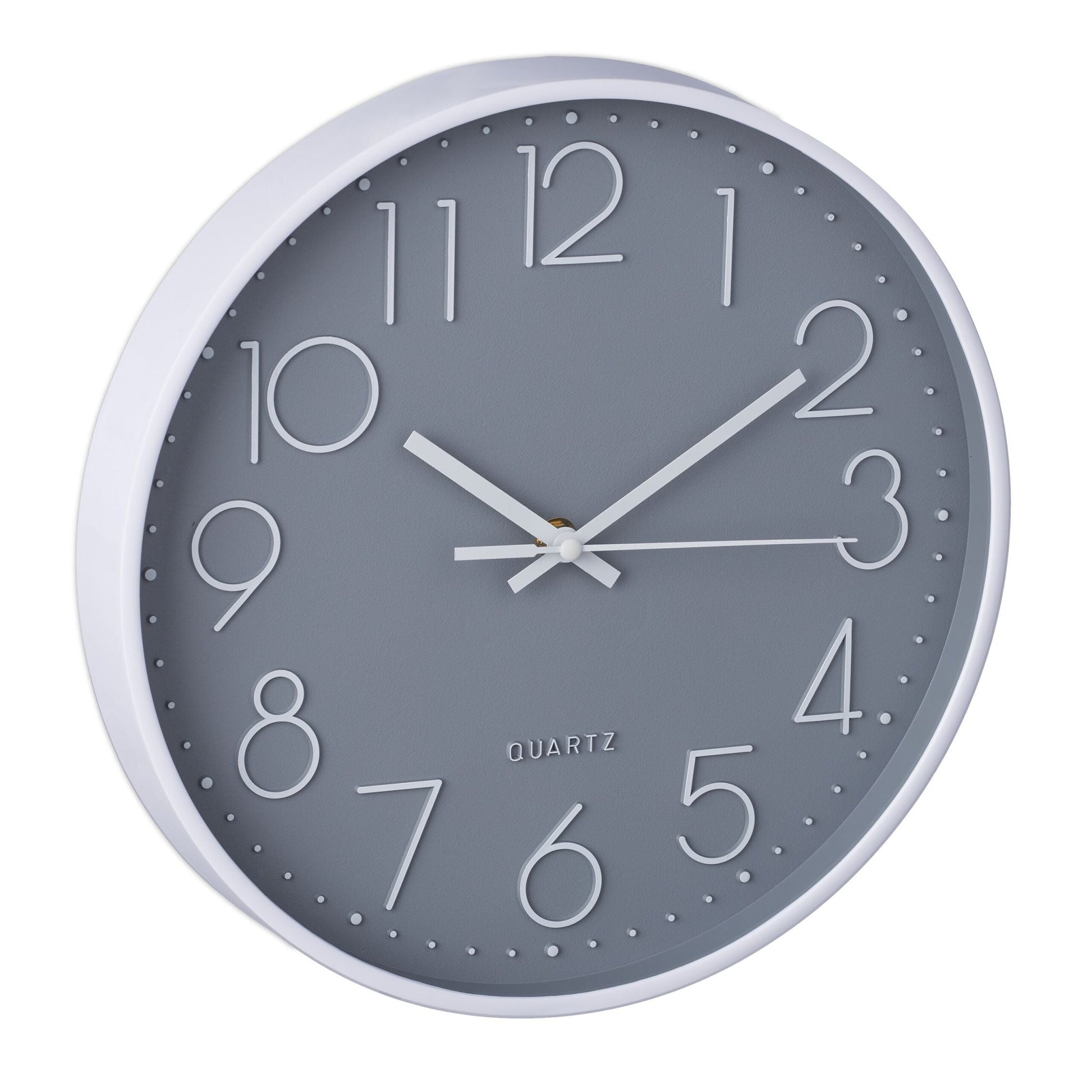 Wanduhr modern Weiss-Silber-Grau von Relaxdays