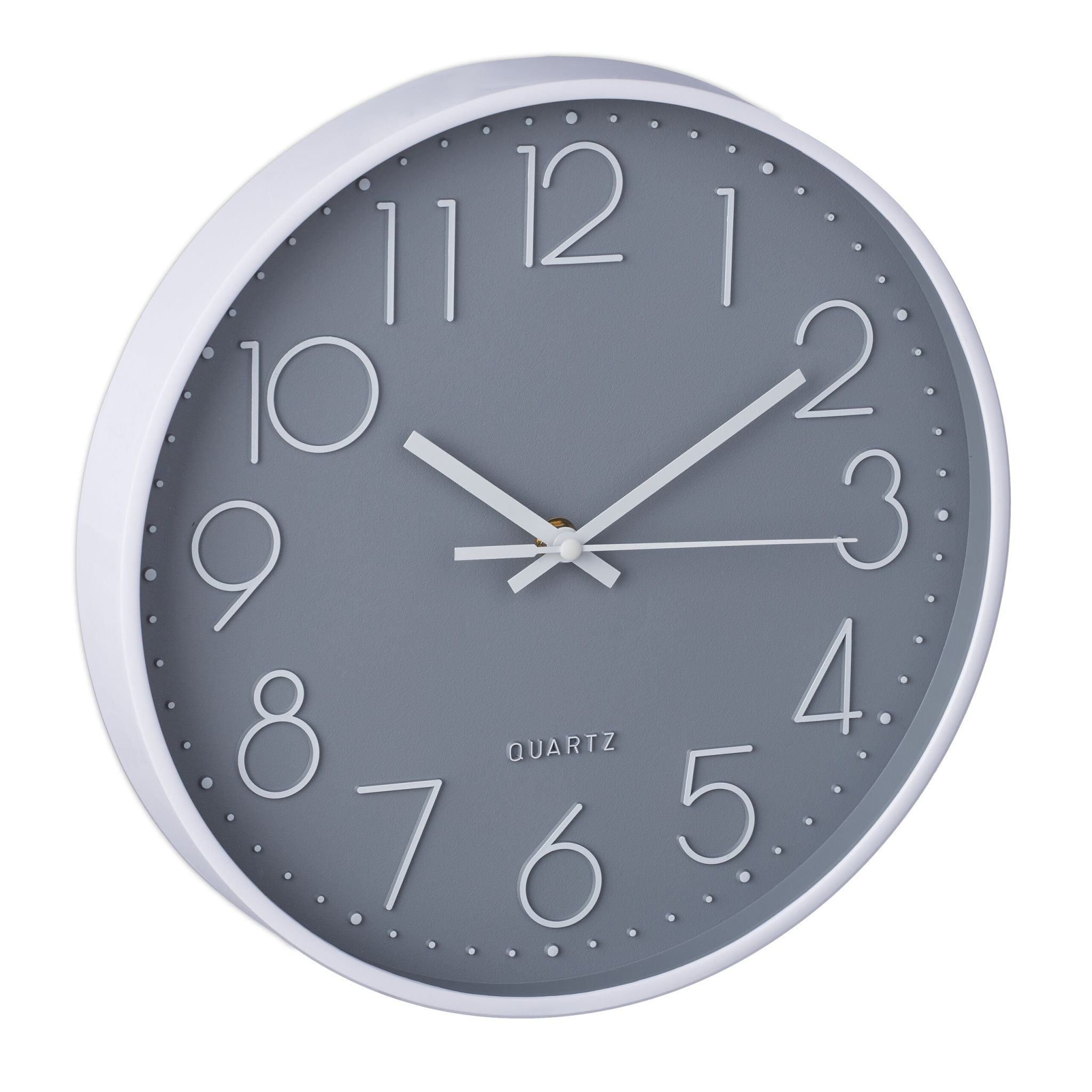 Wanduhr modern Weiss-Silber-Grau von Relaxdays