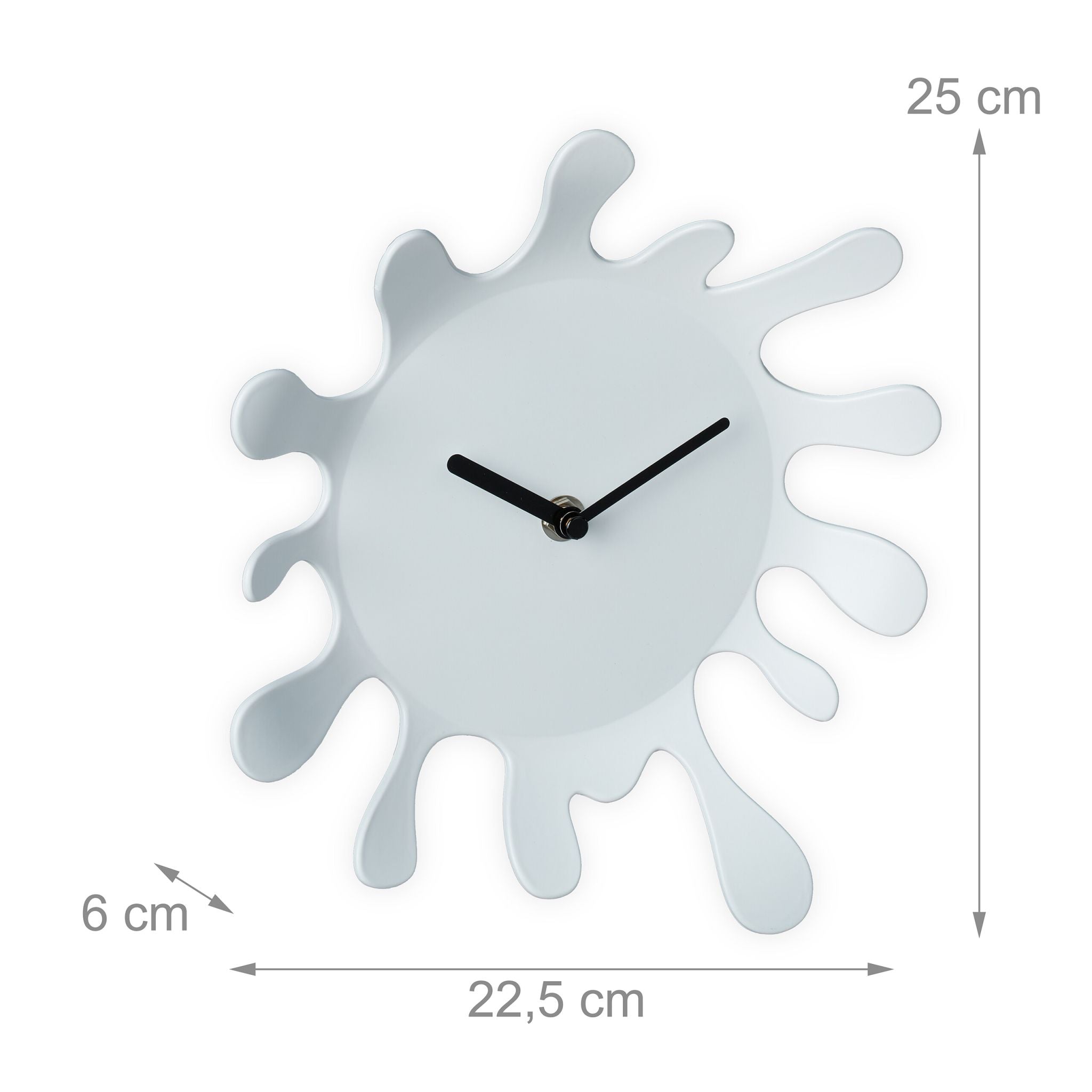 Wanduhr Farbklecks Weiss-Schwarz von Relaxdays