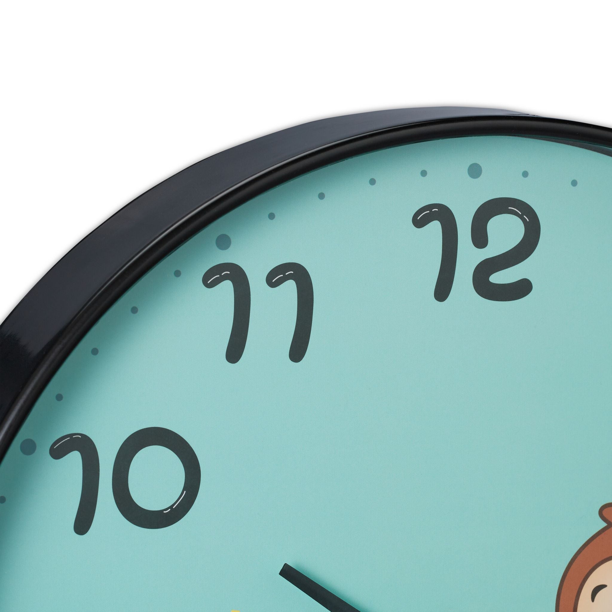 Wanduhr Affe für Kinder Gelb-Schwarz-Türkis von Relaxdays