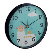 Wanduhr Lama für Kinder Weiss-Schwarz-Türkis von Relaxdays