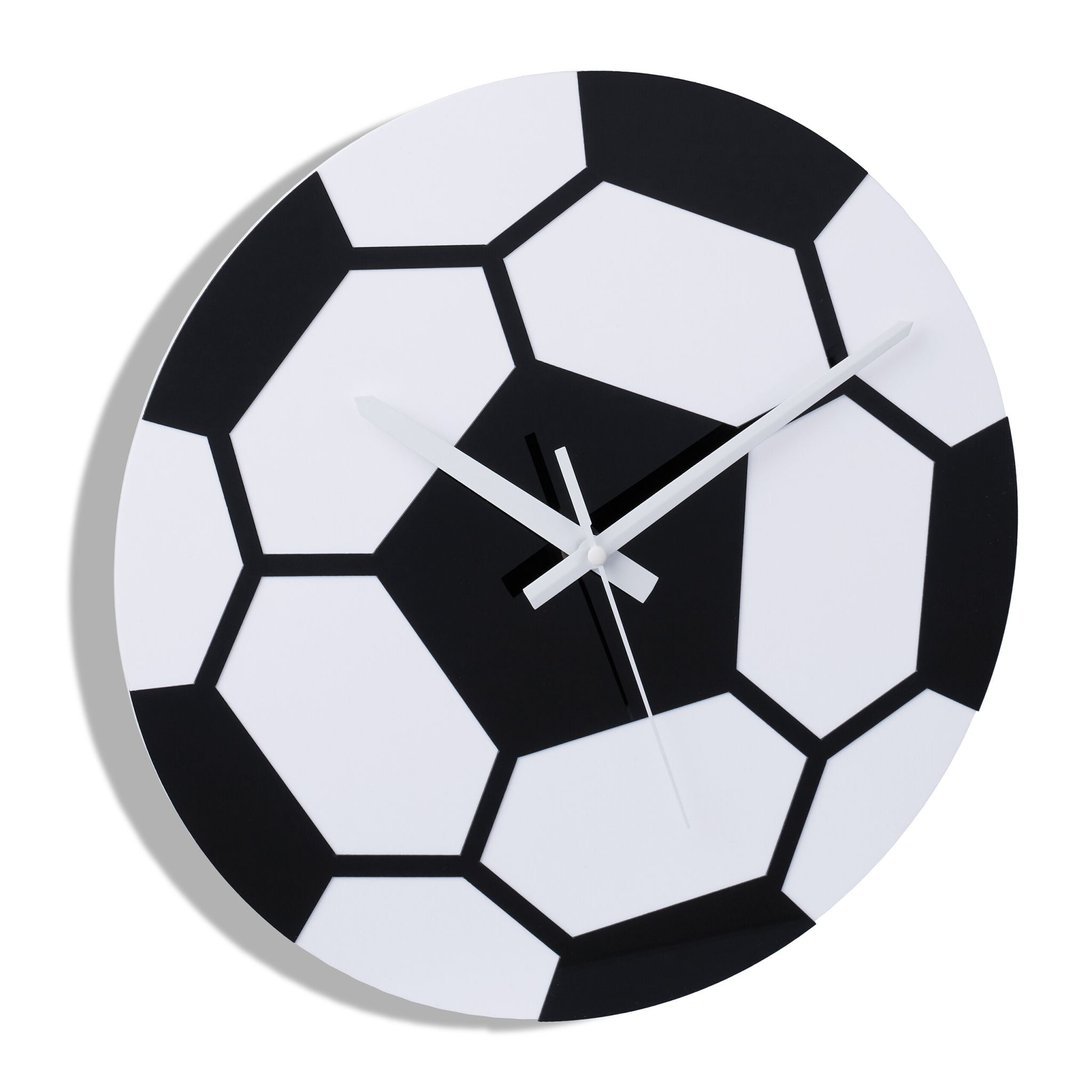 Wanduhr Fussball Weiss-Schwarz von Relaxdays